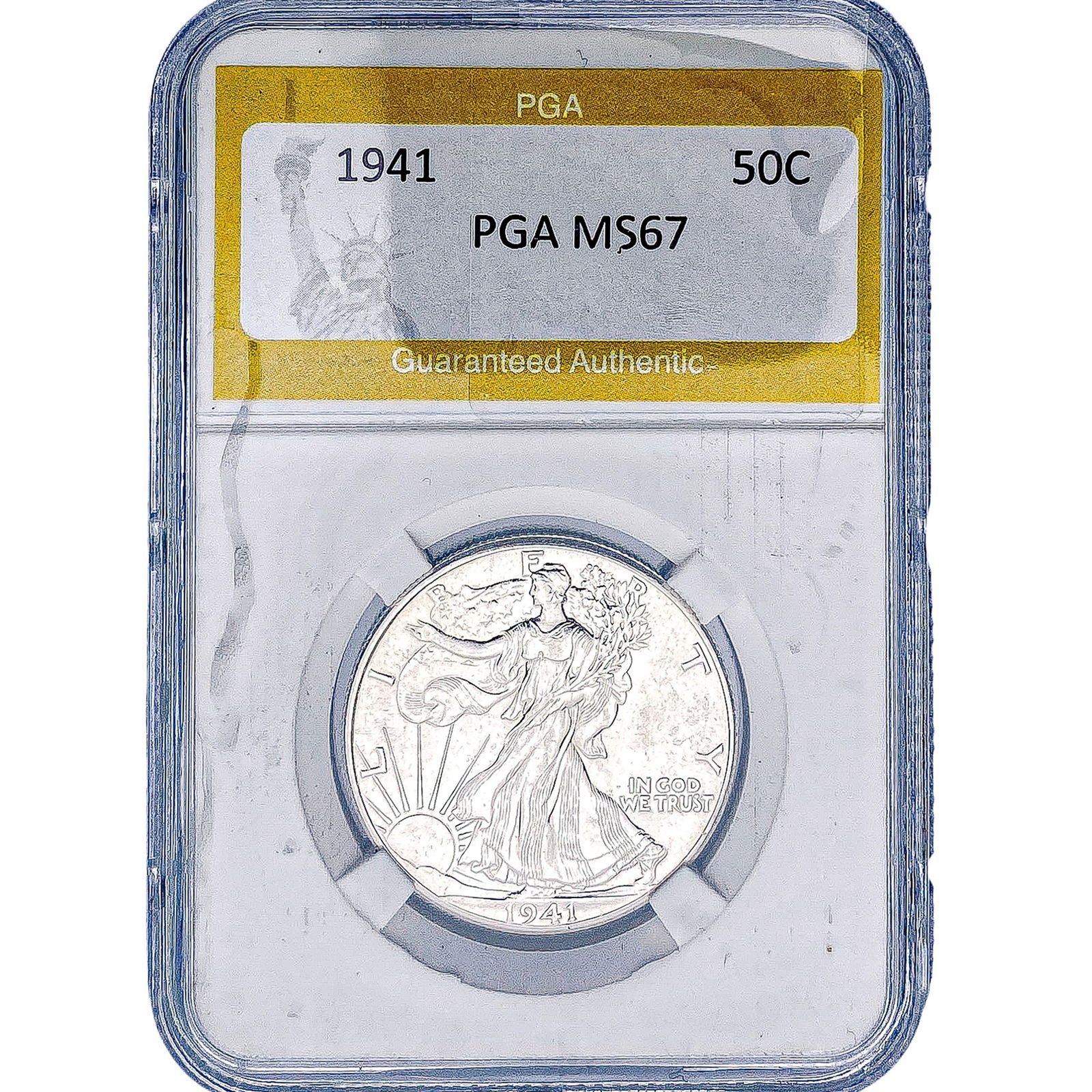 1941 Walking Liberty Half Dollar PGA MS67: 1941 Walking Liberty Half Dollar PGA MS67