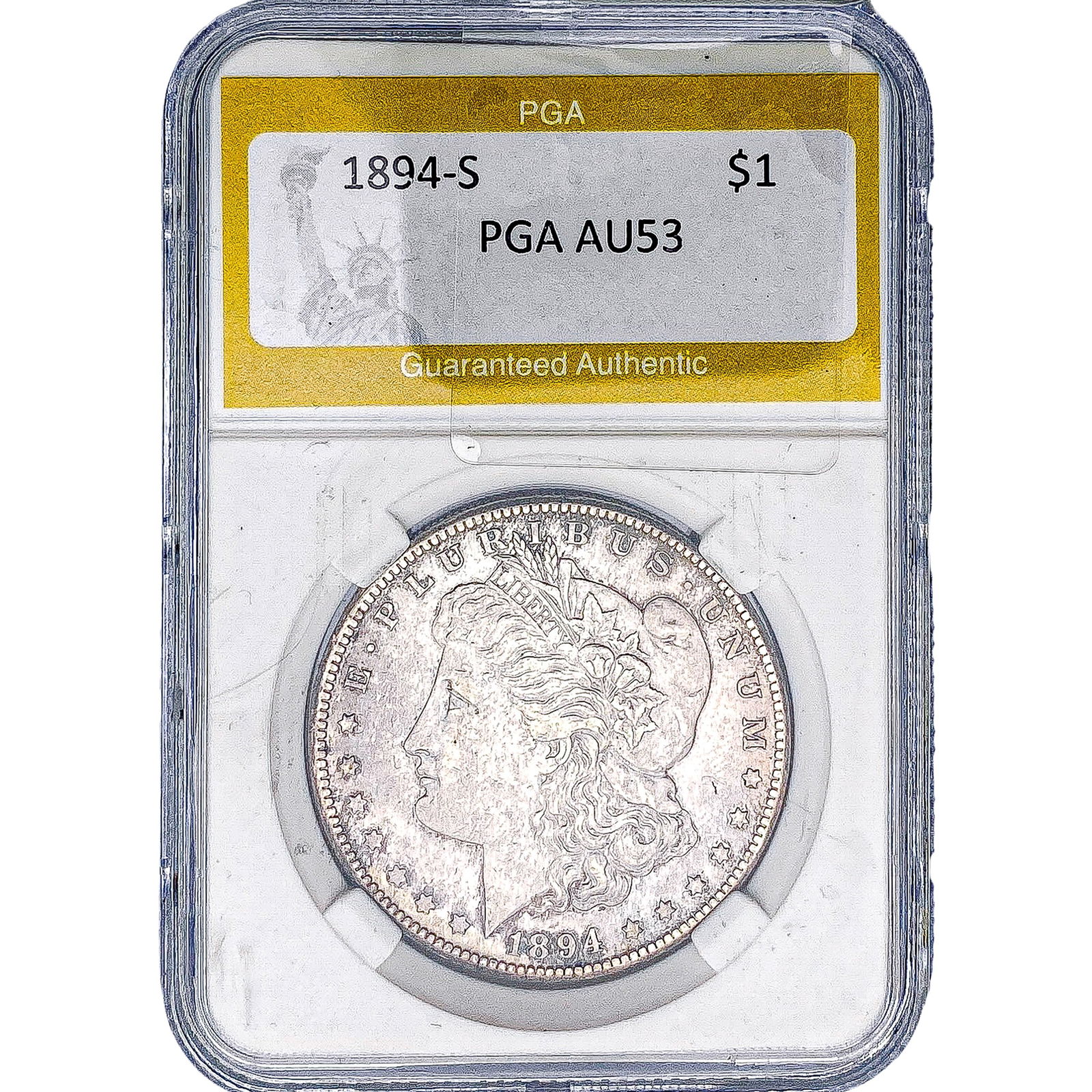 1894-S Morgan Silver Dollar PGA AU53: 1894-S Morgan Silver Dollar PGA AU53