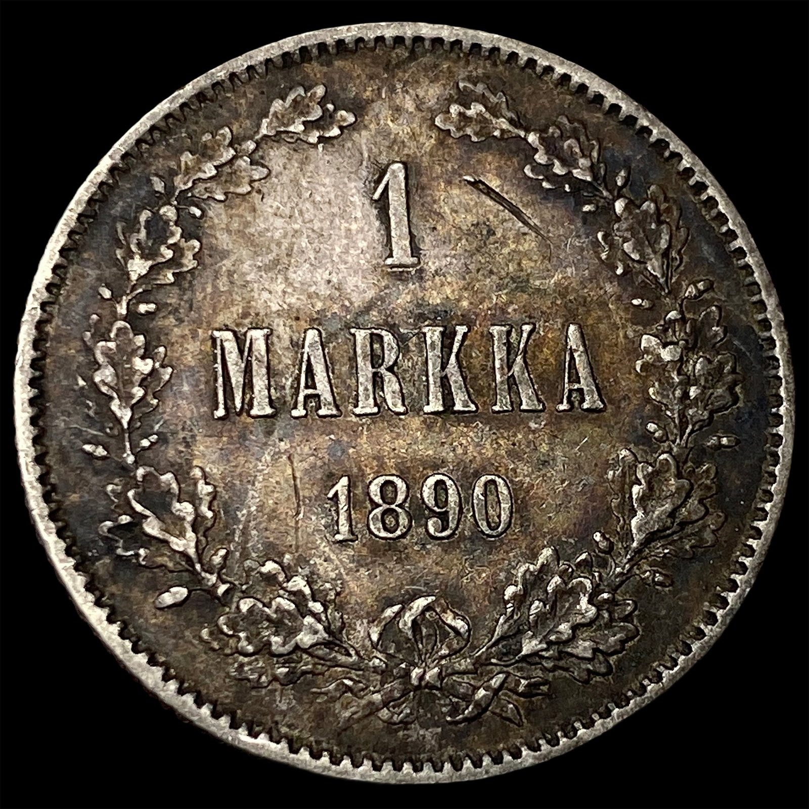 1890 Finland Silver 1 Markka CLOSELY UNCIRCULATED (1 of 2)