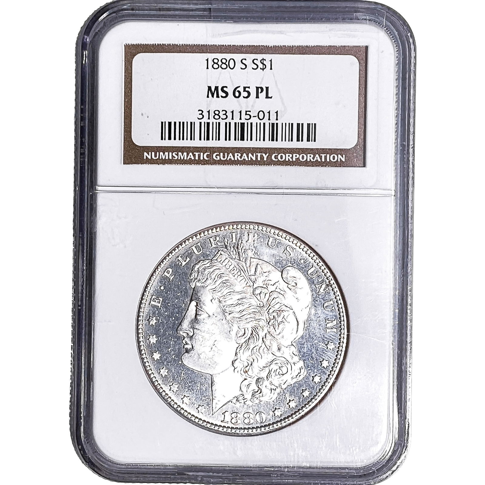 1880-S Morgan Silver Dollar NGC MS65 PL: 1880-S Morgan Silver Dollar NGC MS65 PL