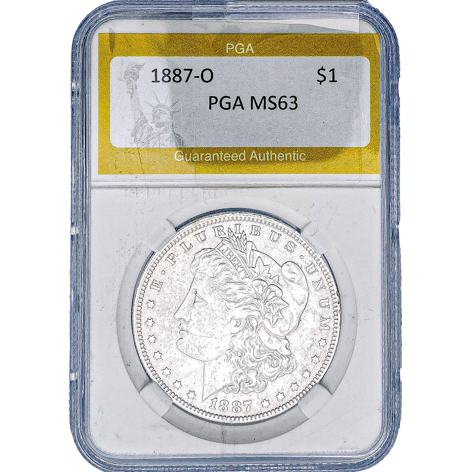 1887-O Morgan Silver Dollar PGA MS63: 1887-O Morgan Silver Dollar PGA MS63