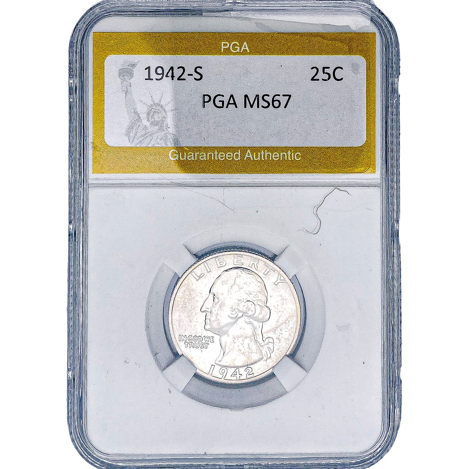 1942-S Washington Silver Quarter PGA MS67: 1942-S Washington Silver Quarter PGA MS67
