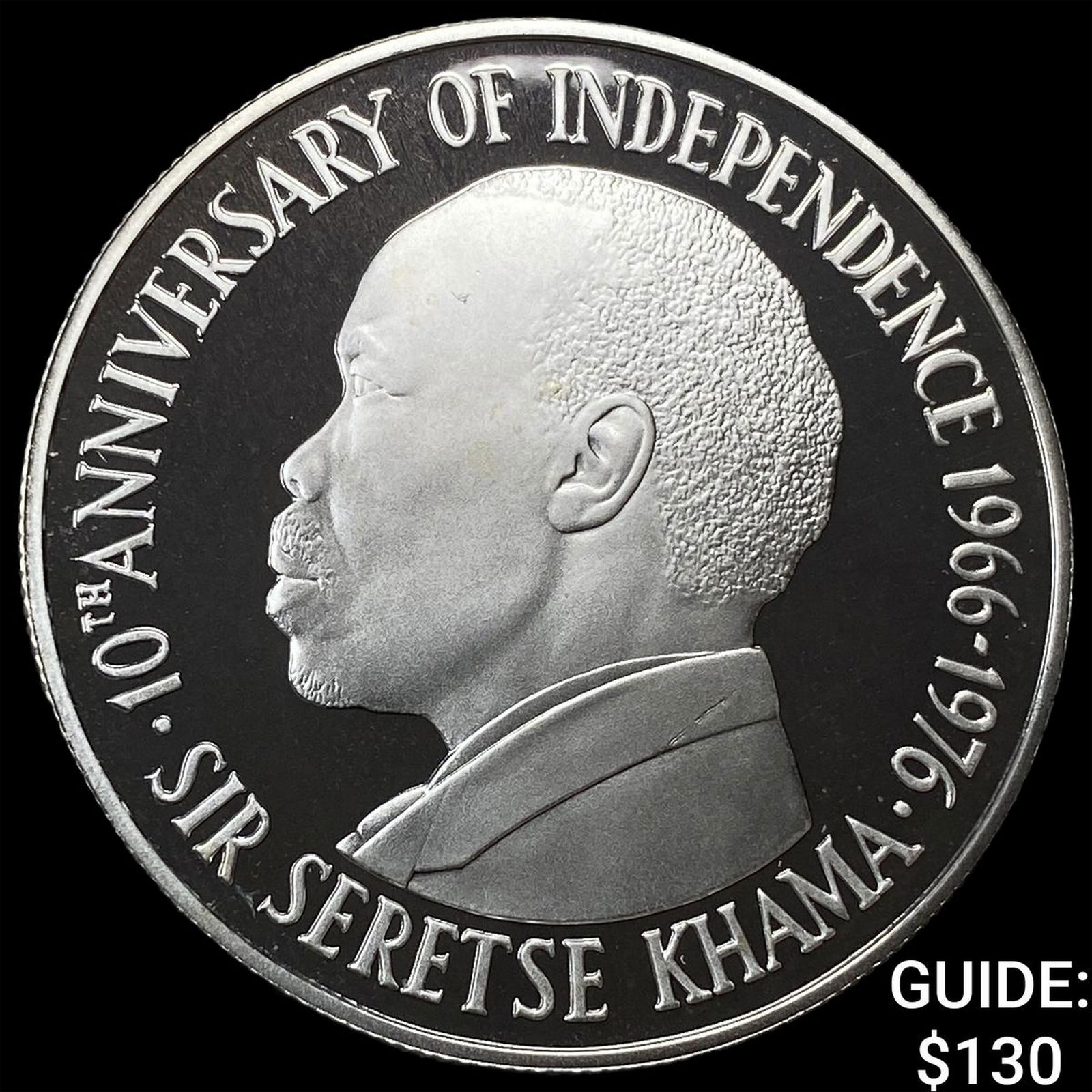 1976 Botswana Proof Silver 5 Pula GEM PROOF: 1976 Botswana Proof Silver 5 Pula GEM PROOF