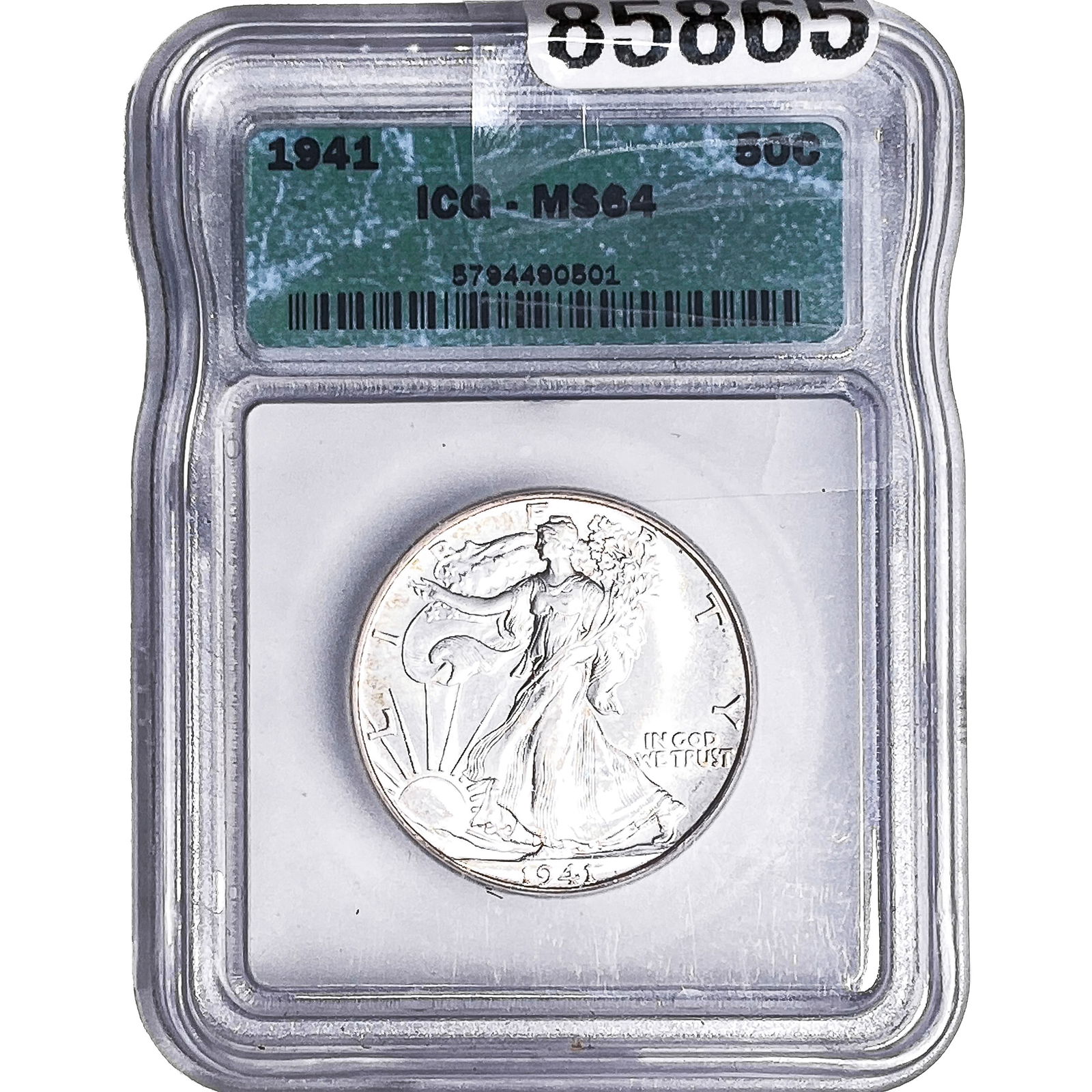 1941 Walking Liberty Half Dollar ICG MS64: 1941 Walking Liberty Half Dollar ICG MS64