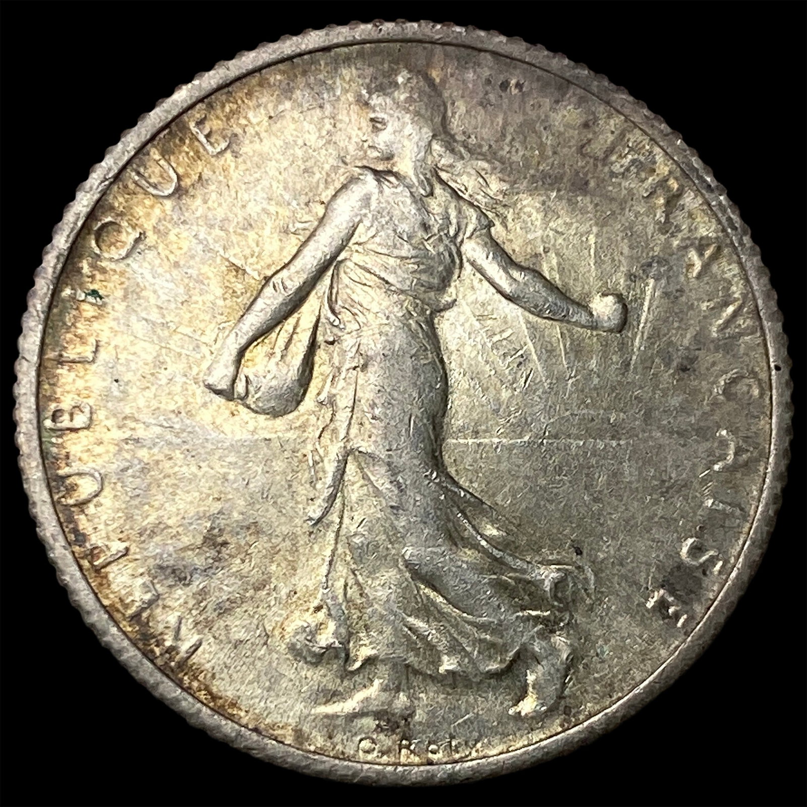 1919 France Silver 1 Franc NEARLY UNCIRCULATED (1 of 2)