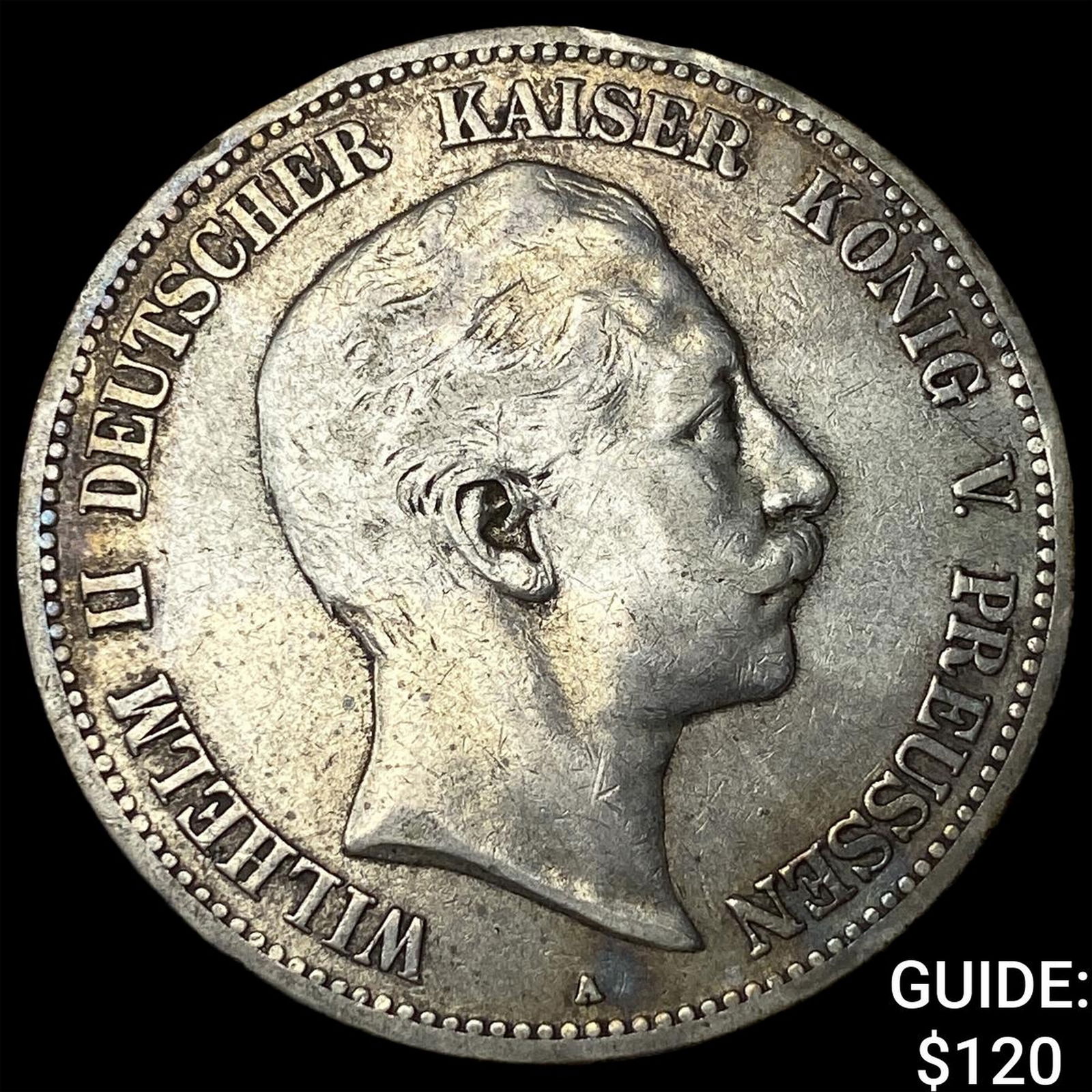 1908 Germany Silver 5 Marks NEARLY UNCIRCULATED (1 of 2)