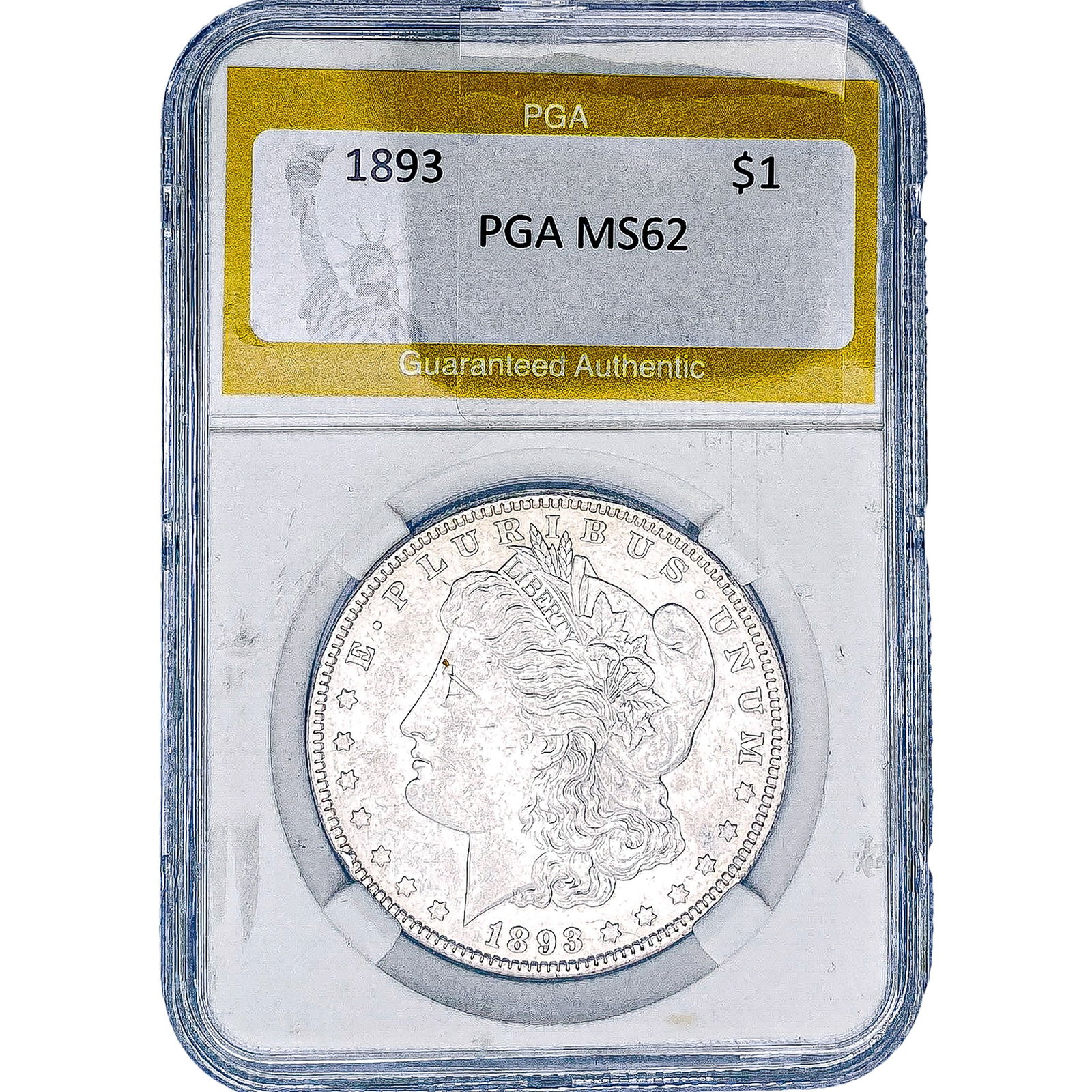 1893 Morgan Silver Dollar PGA MS62: 1893 Morgan Silver Dollar PGA MS62