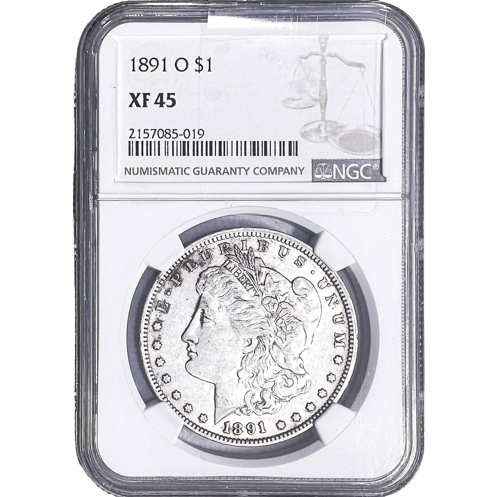 1891-O Morgan Silver Dollar NGC XF45: 1891-O Morgan Silver Dollar NGC XF45