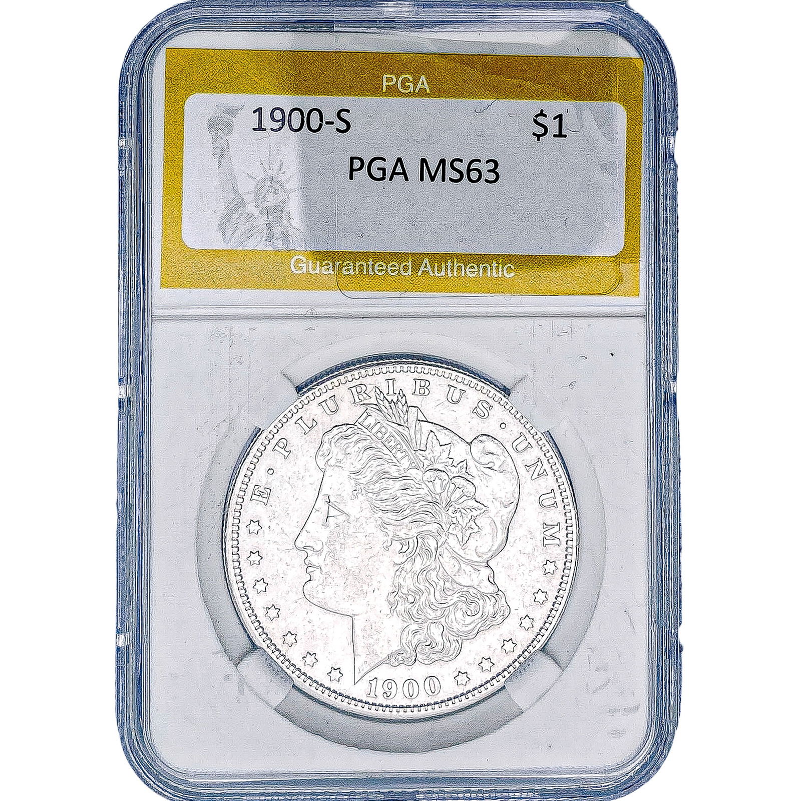 1900-S Morgan Silver Dollar PGA MS63: 1900-S Morgan Silver Dollar PGA MS63