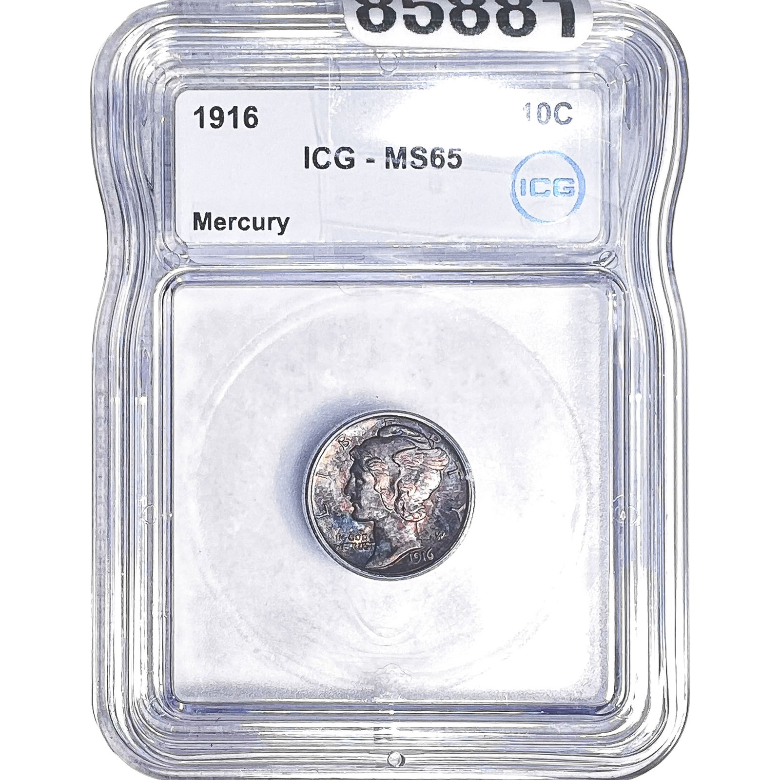 1916 Mercury Silver Dime ICG MS65: 1916 Mercury Silver Dime ICG MS65