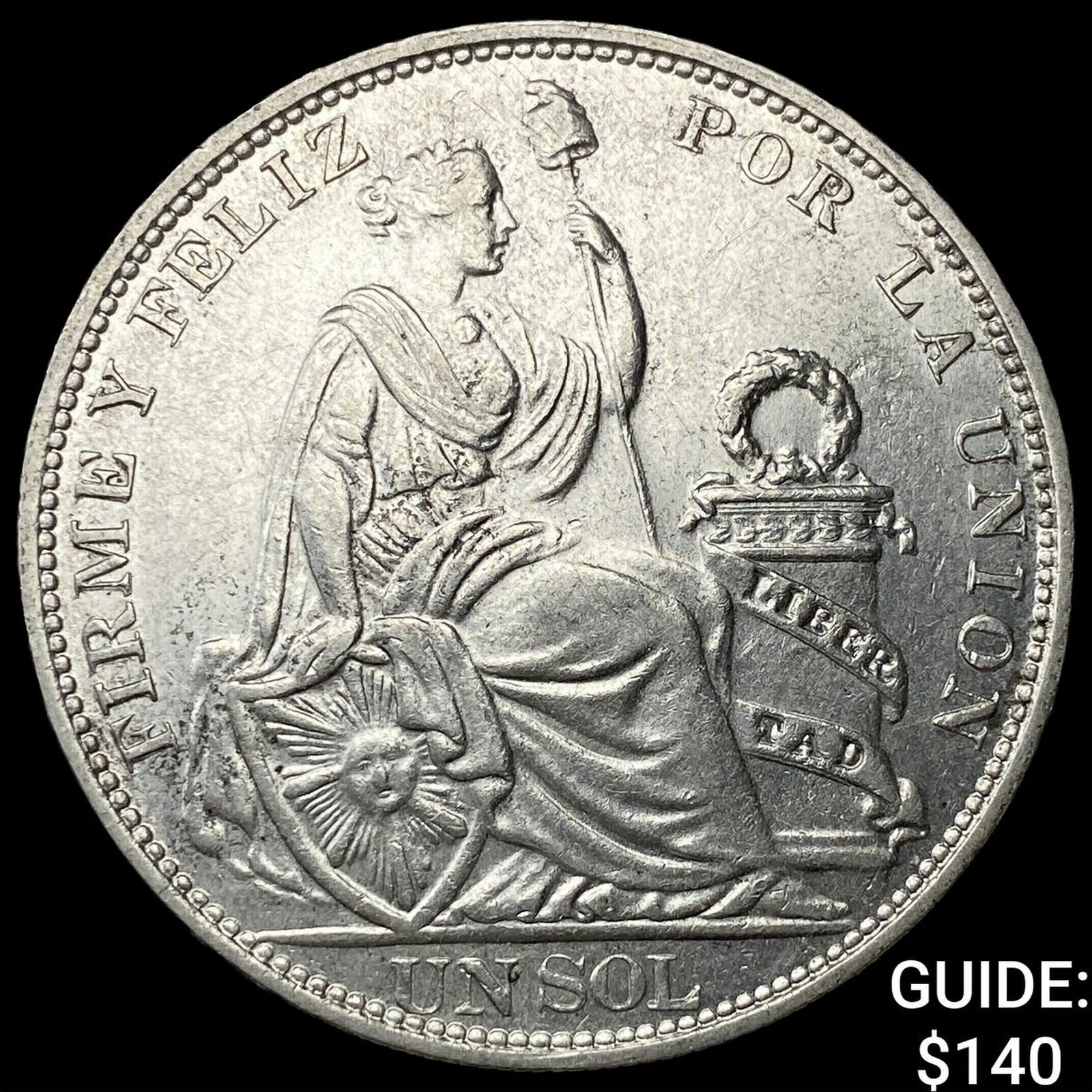 1916 Peru Silver 1 Sol UNCIRCULATED: 1916 Peru Silver 1 Sol UNCIRCULATED