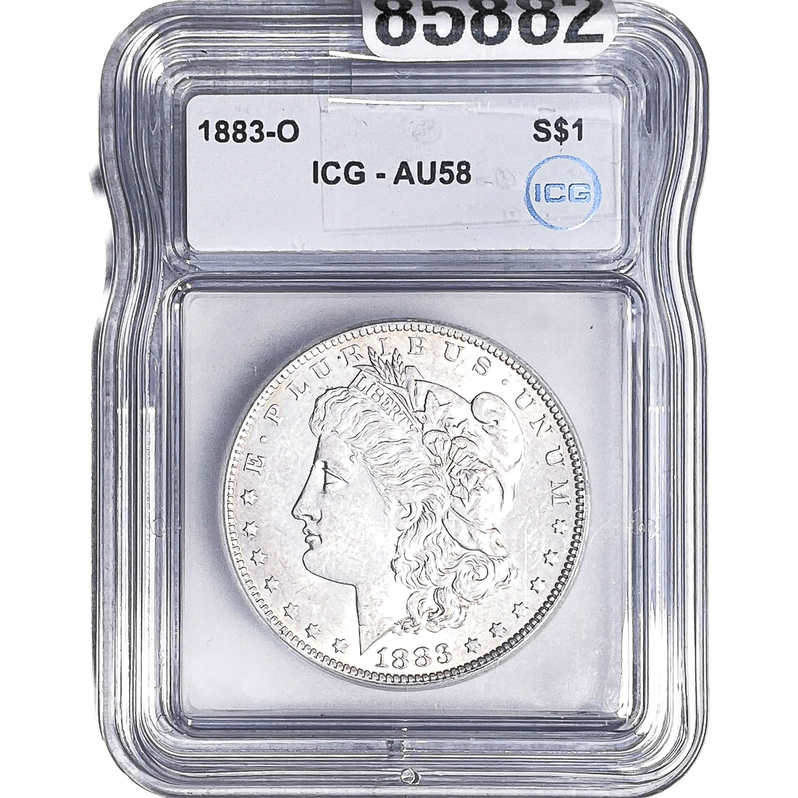 1883-O Morgan Silver Dollar ICG AU58: 1883-O Morgan Silver Dollar ICG AU58
