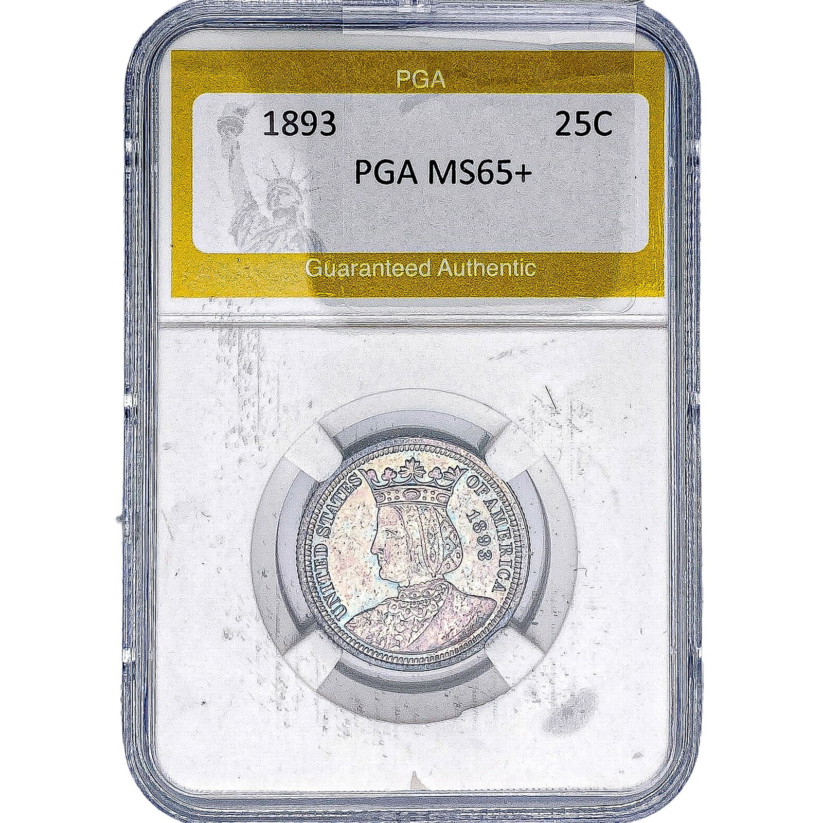 1893 Isabella Silver Quarter PGA MS65+: 1893 Isabella Silver Quarter PGA MS65+