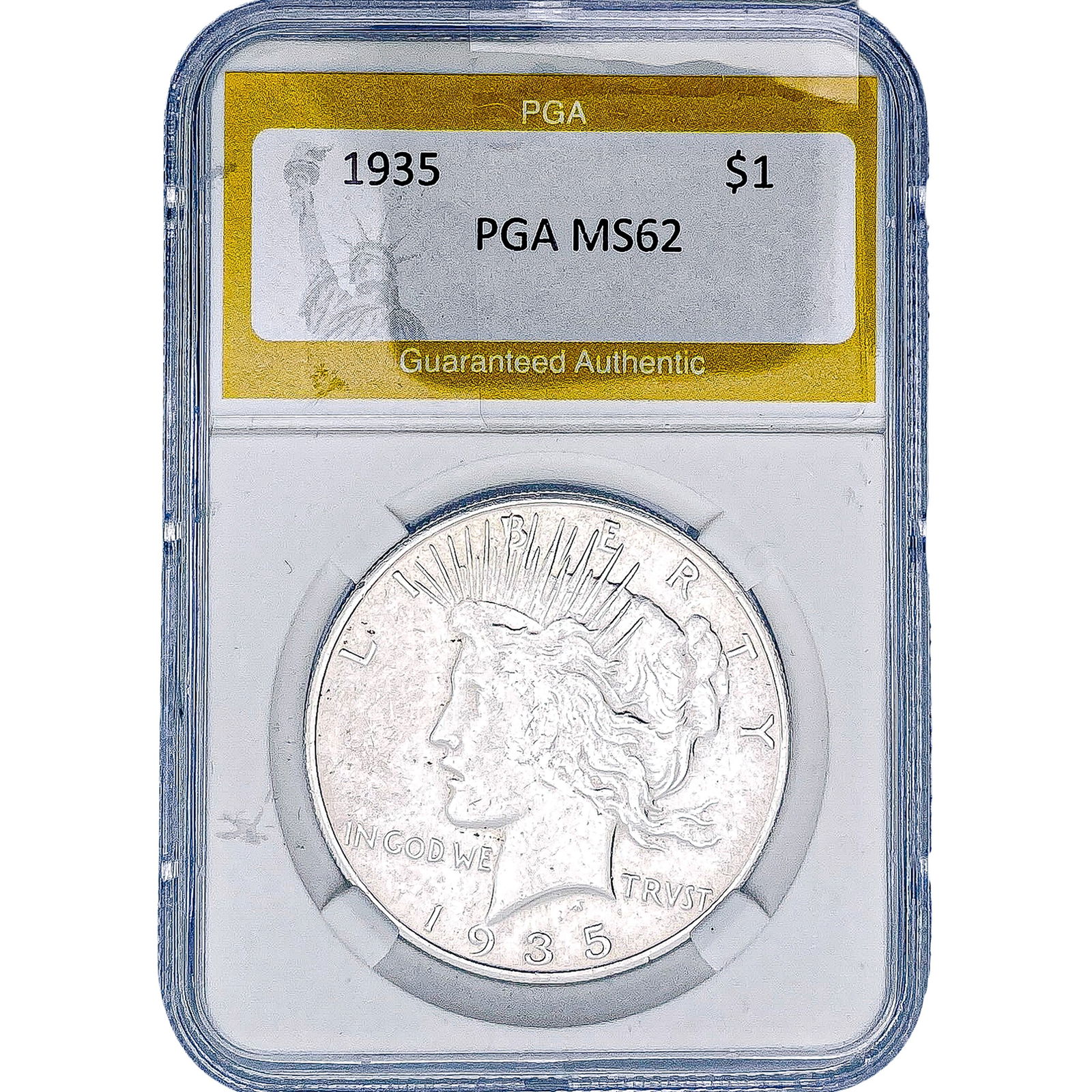 1935 Silver Peace Dollar PGA MS62 (1 of 2)