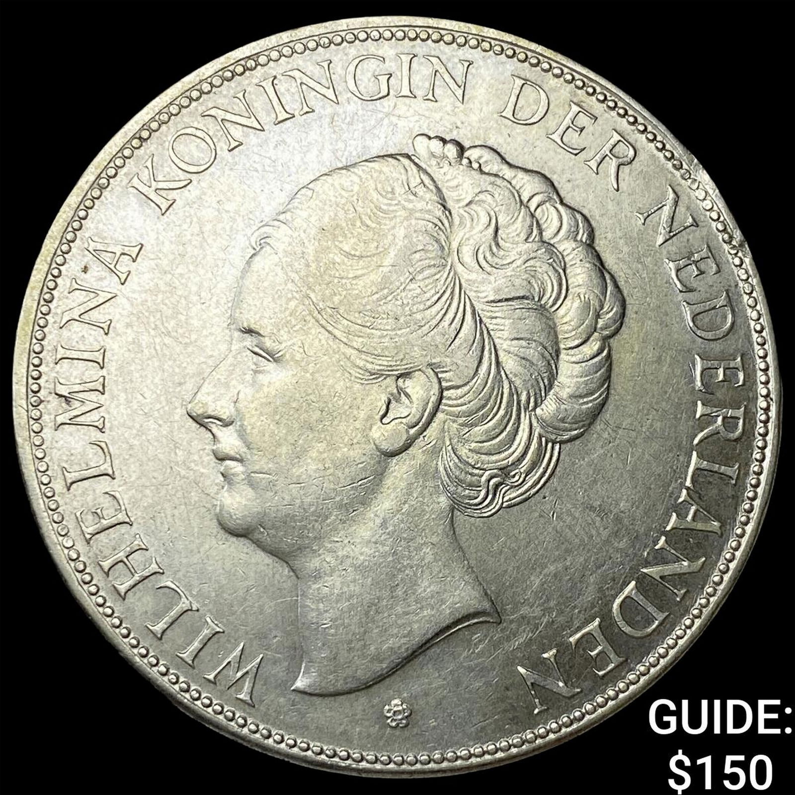 1930 Netherlands Silver 2 1/2 Gulden HIGH GRADE: 1930 Netherlands Silver 2 1/2 Gulden HIGH GRADE