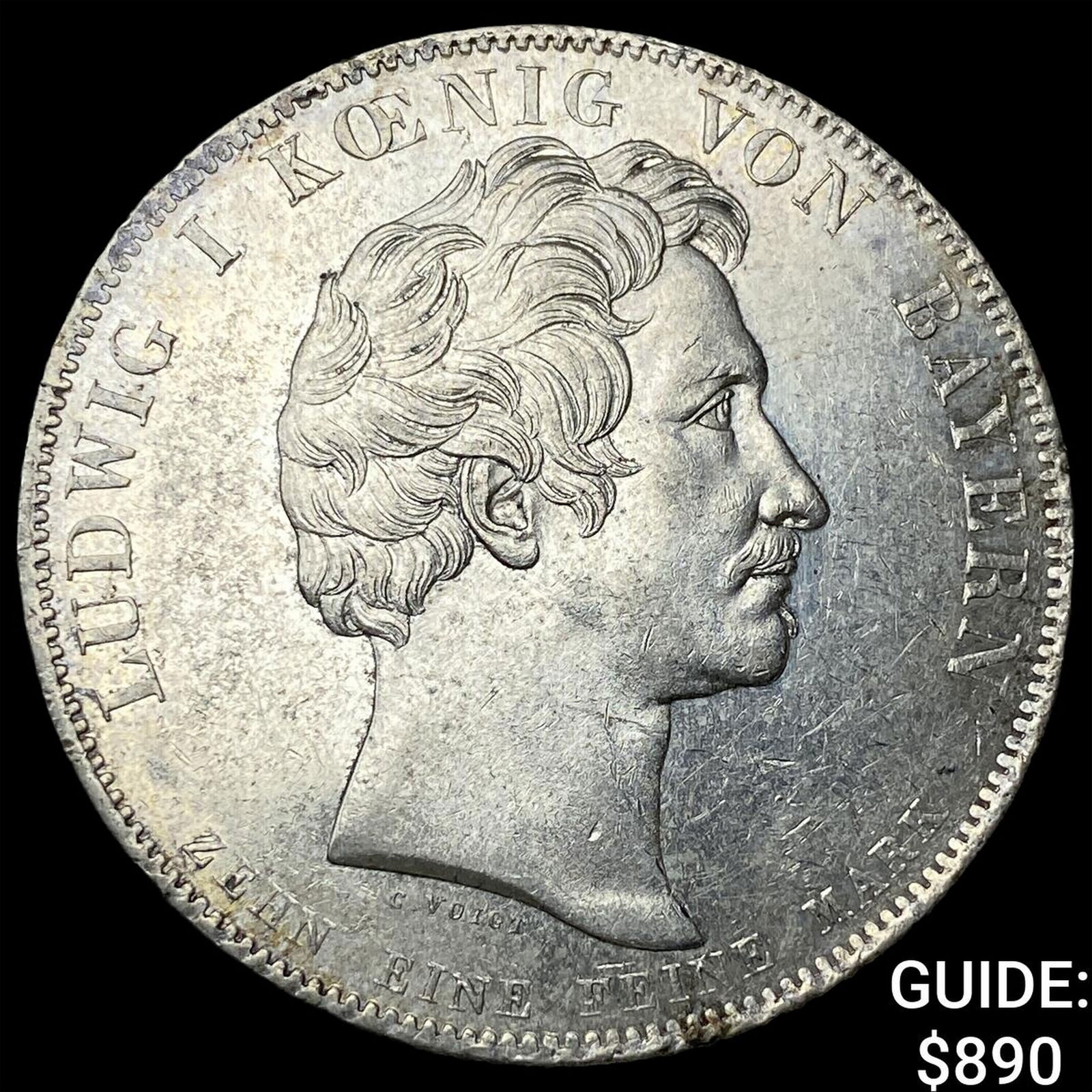 1835 Bavaria Silver 1 Thaler CHOICE AU: 1835 Bavaria Silver 1 Thaler CHOICE AU