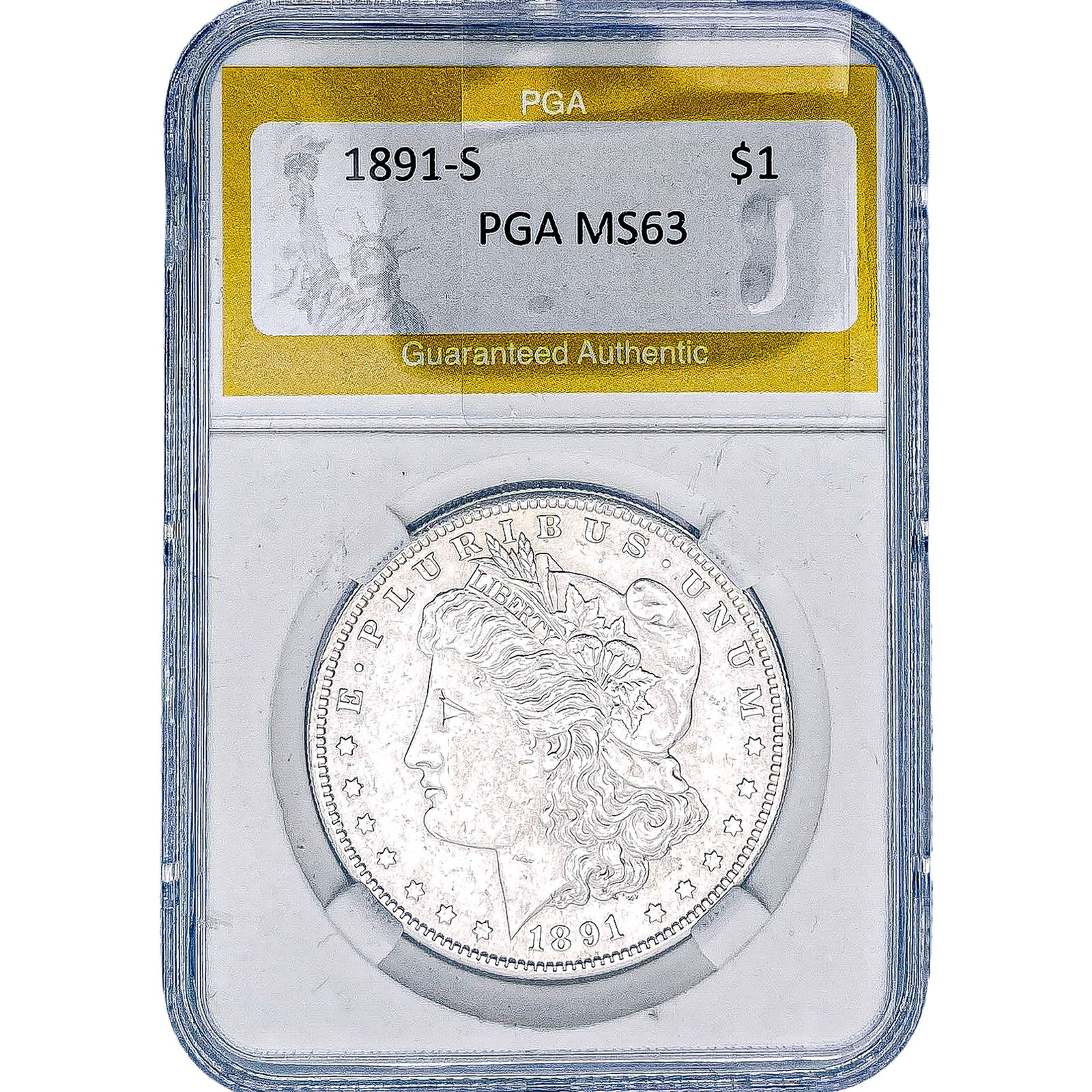 1891-S Morgan Silver Dollar PGA MS63: 1891-S Morgan Silver Dollar PGA MS63