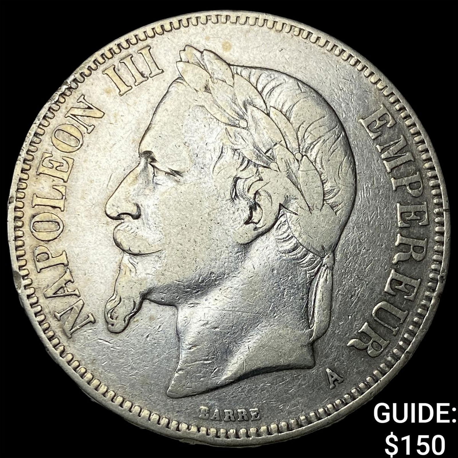 1870 France Silver 5 Francs NEARLY UNCIRCULATED (1 of 2)