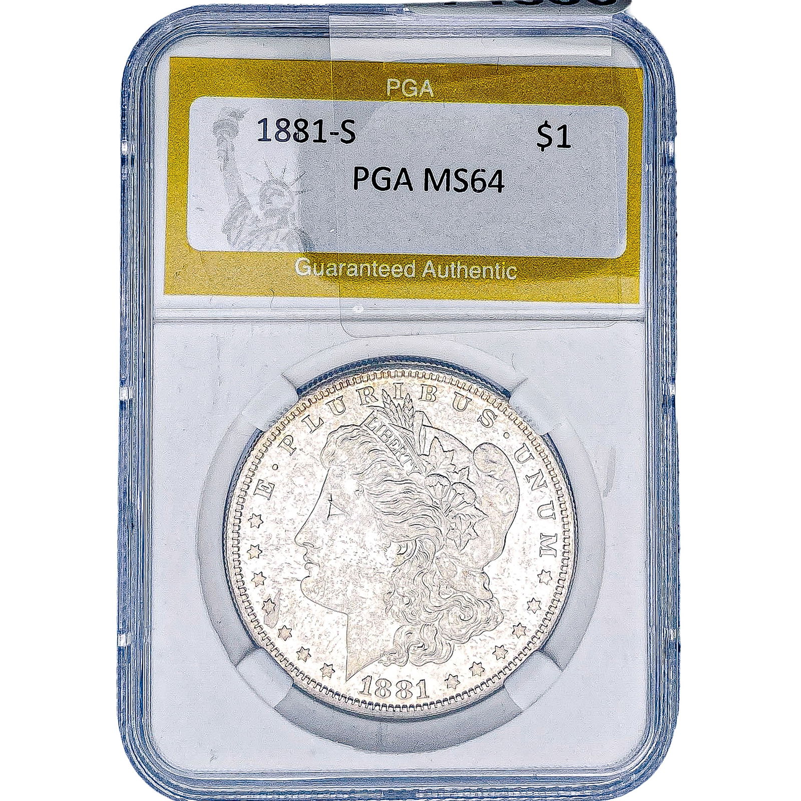1881-S Morgan Silver Dollar PGA MS64: 1881-S Morgan Silver Dollar PGA MS64