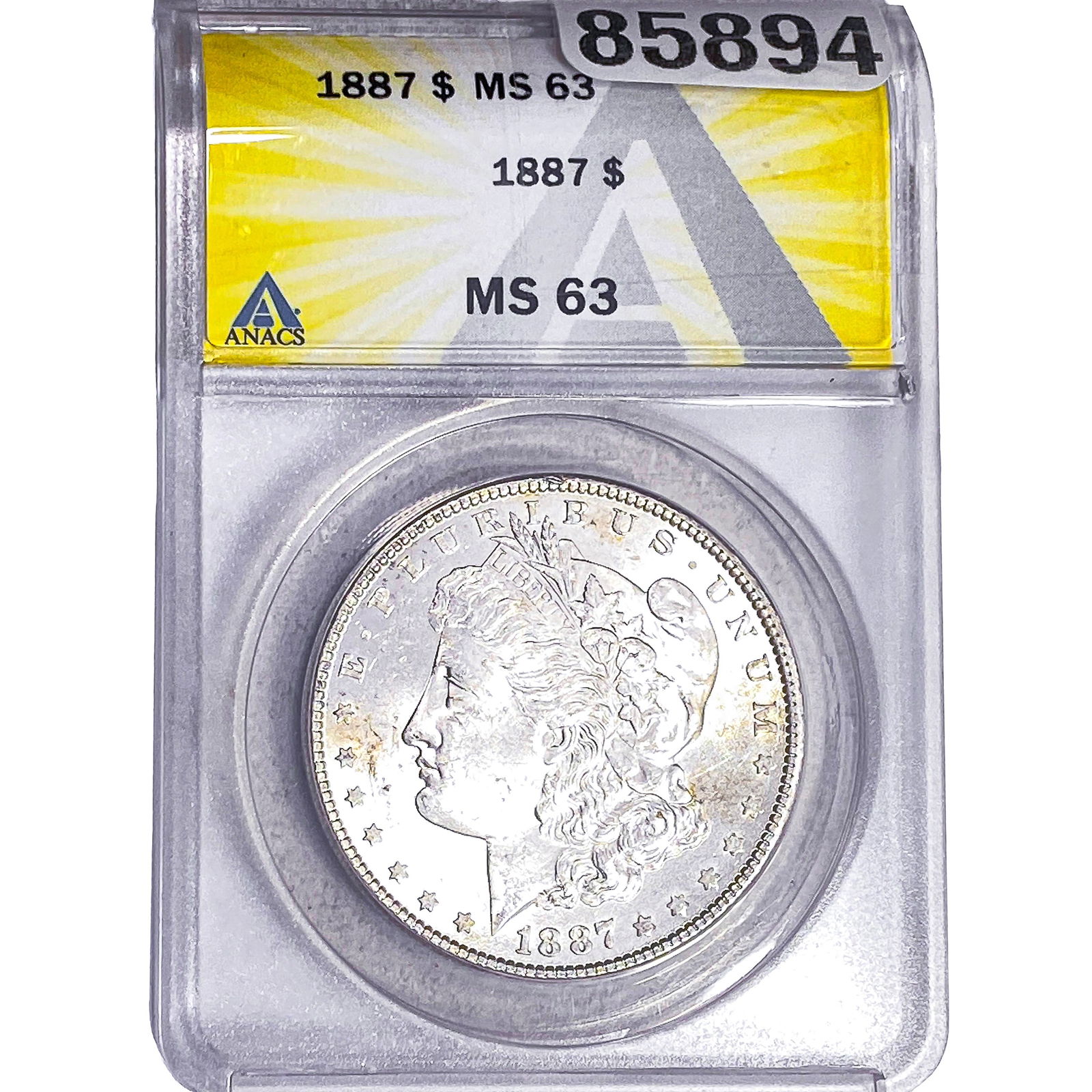 1887 Morgan Silver Dollar ANACS MS63: 1887 Morgan Silver Dollar ANACS MS63
