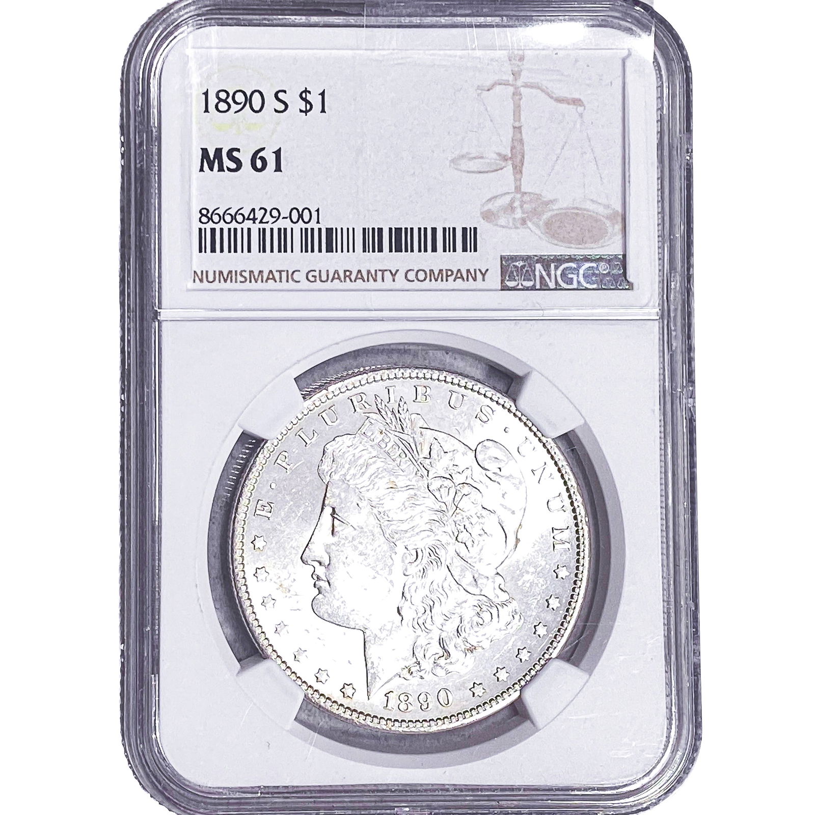 1890-S Morgan Silver Dollar NGC MS61 (1 of 2)