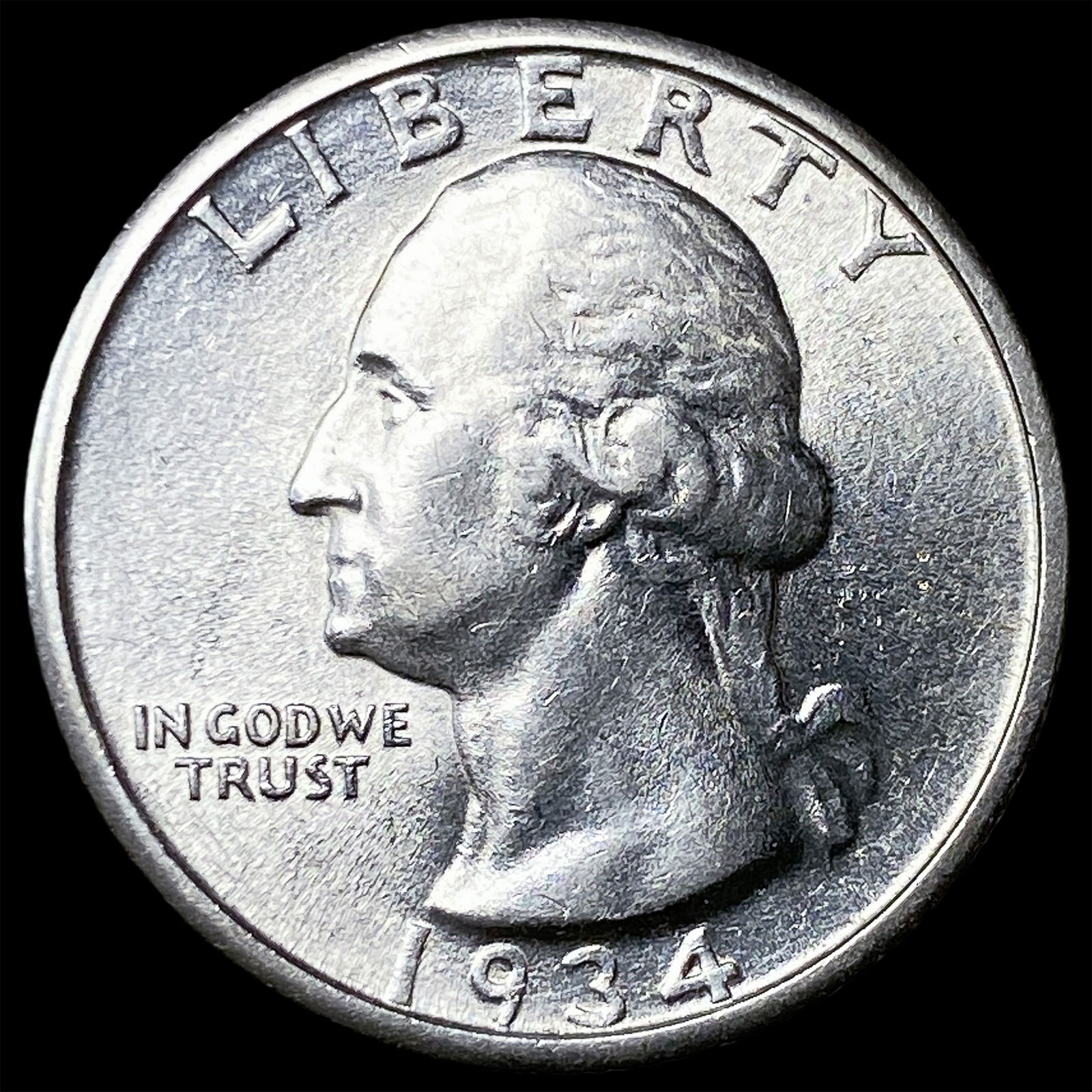 1934 Silver Washington Quarter GEM BU (1 of 2)