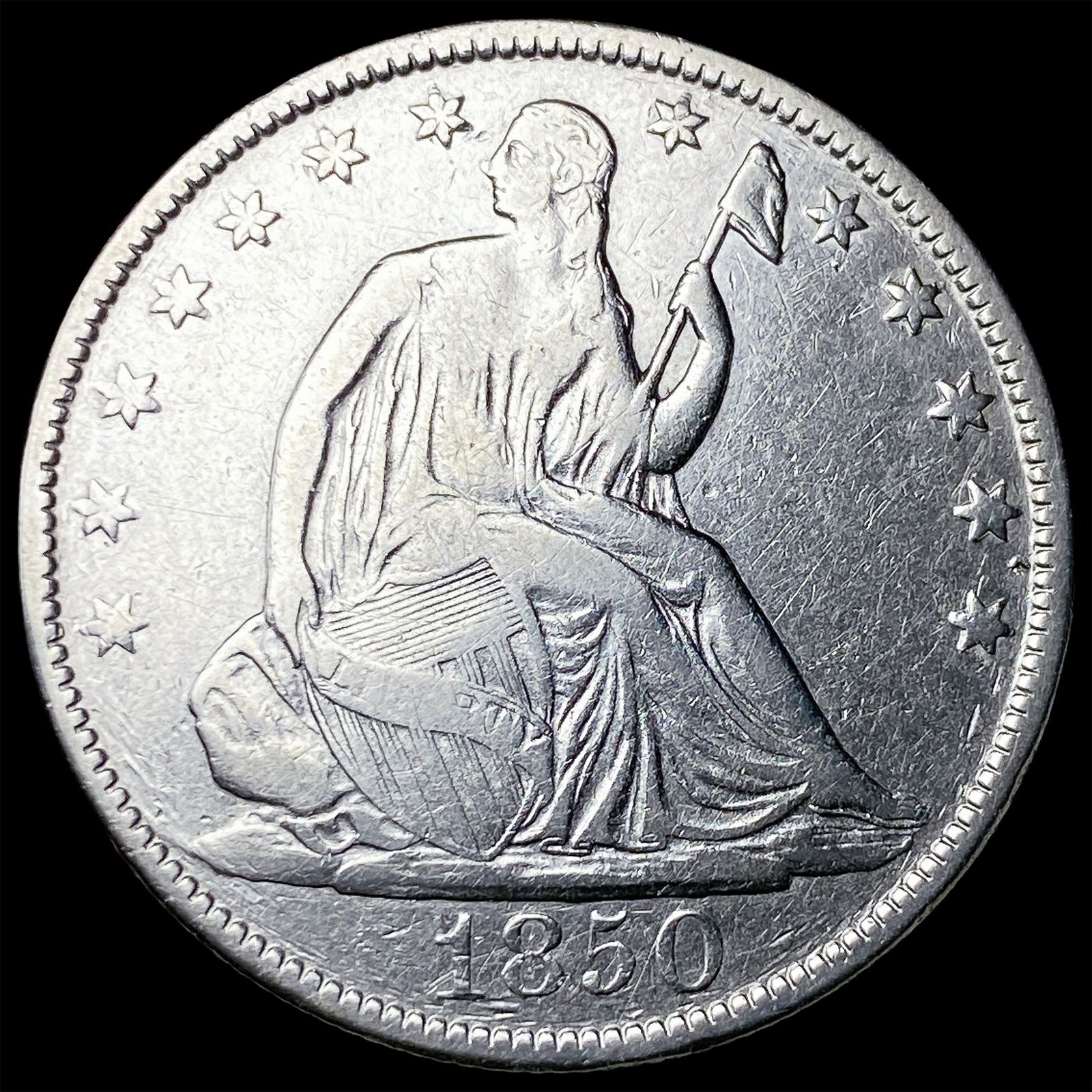 1850-O Silver Half Dollar NEARLY UNCIRCULATED: 1850-O Silver Half Dollar NEARLY UNCIRCULATED