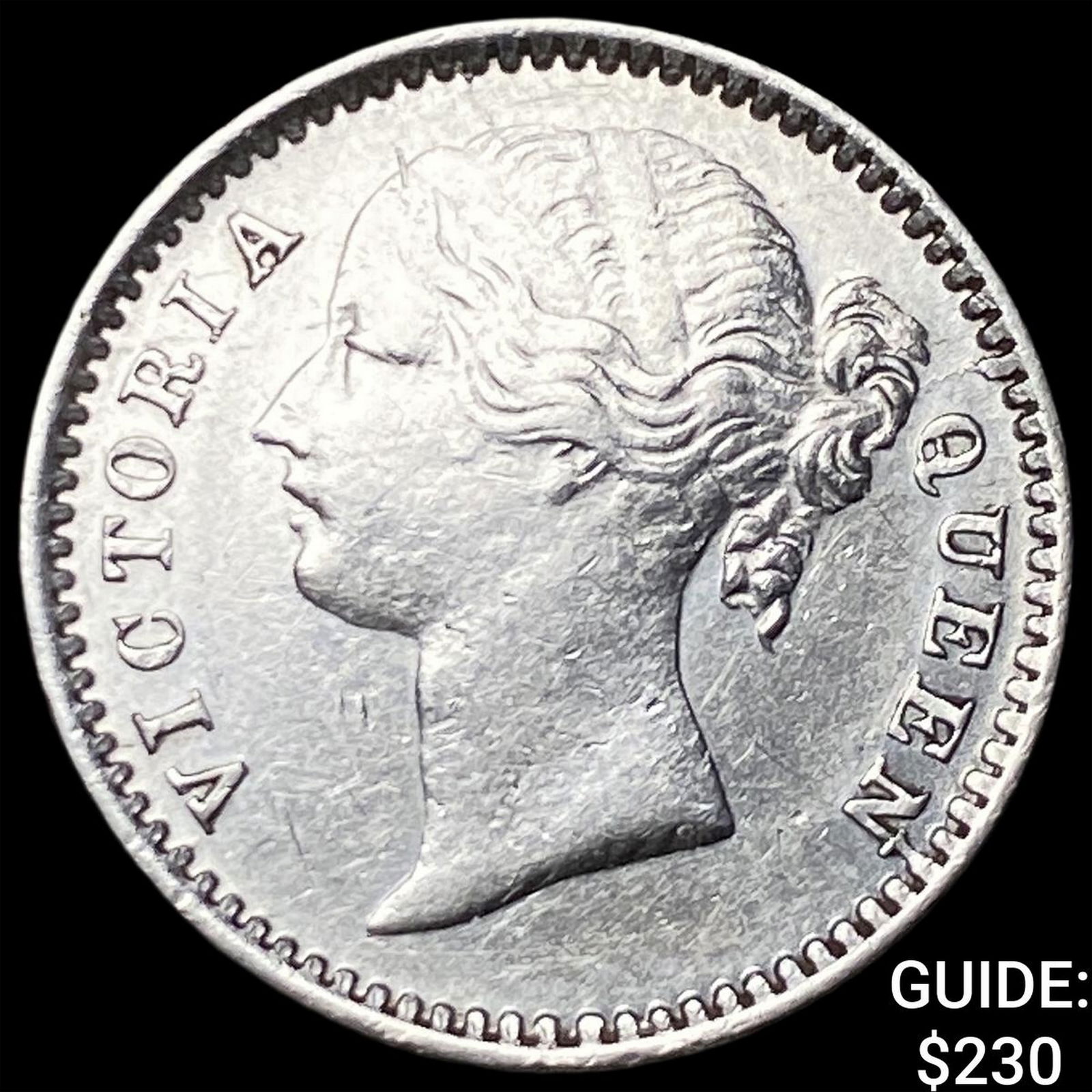 1840 British India 1/4 Silver Rupee HIGH GRADE: 1840 British India 1/4 Silver Rupee HIGH GRADE