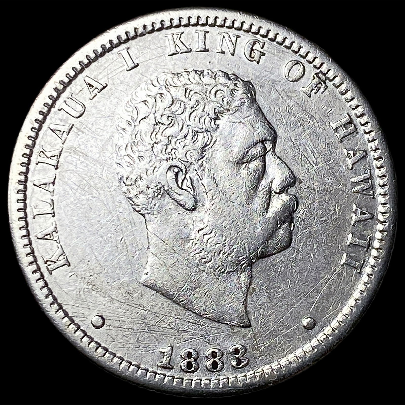 1883 Hawaii Silver 1/4 Dollar CLOSELY UNCIRCULATED: 1883 Hawaii Silver 1/4 Dollar CLOSELY UNCIRCULATED