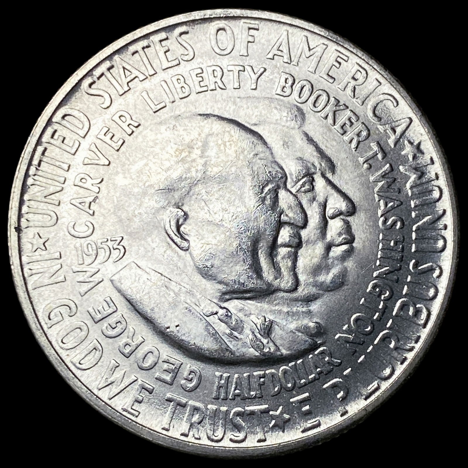 1953-S Silver Booker T. Washington Half Dollar UNCIRCULATED: 1953-S Silver Booker T. Washington Half Dollar UNCIRCULATED