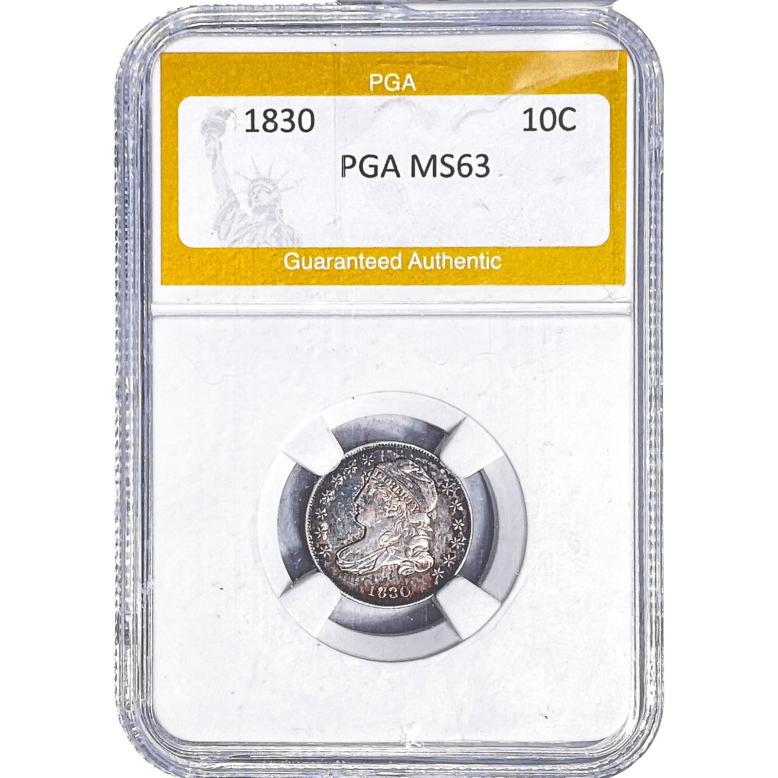 1830 Capped Bust Dime PGA MS63: 1830 Capped Bust Dime PGA MS63