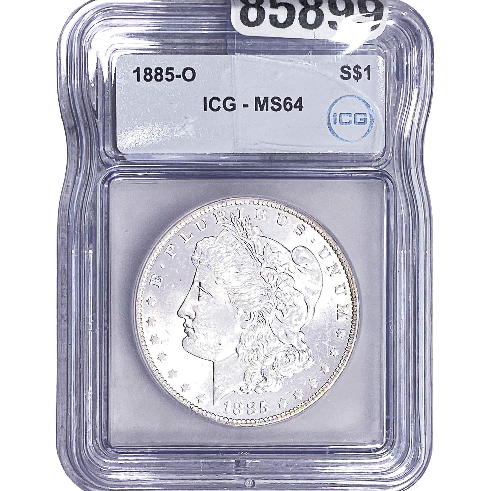 1885-O Morgan Silver Dollar ICG MS64: 1885-O Morgan Silver Dollar ICG MS64