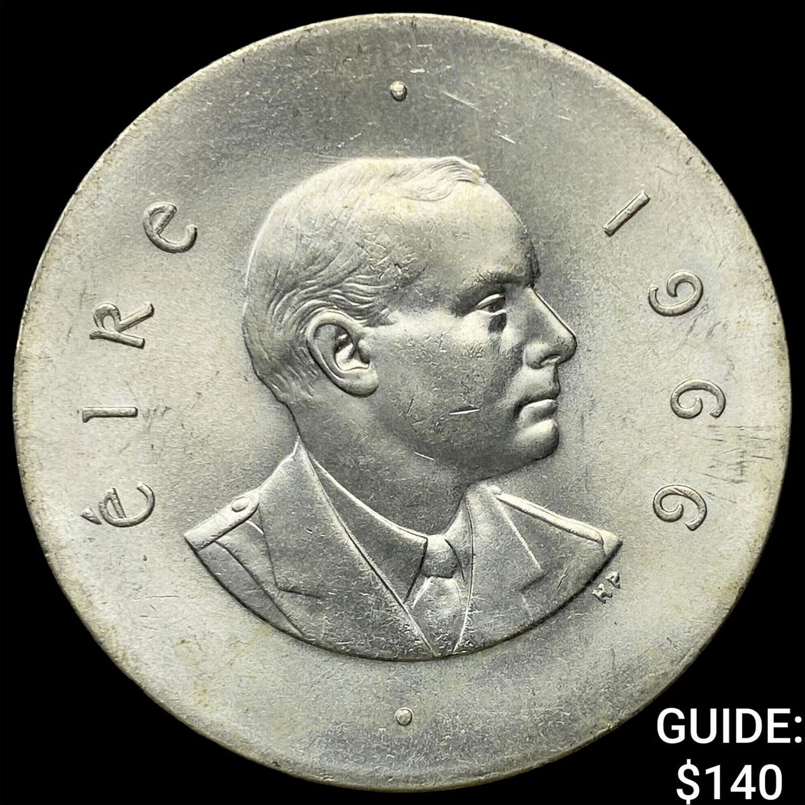 1966 Ireland Silver 1 Shilling GEM BU: 1966 Ireland Silver 1 Shilling GEM BU