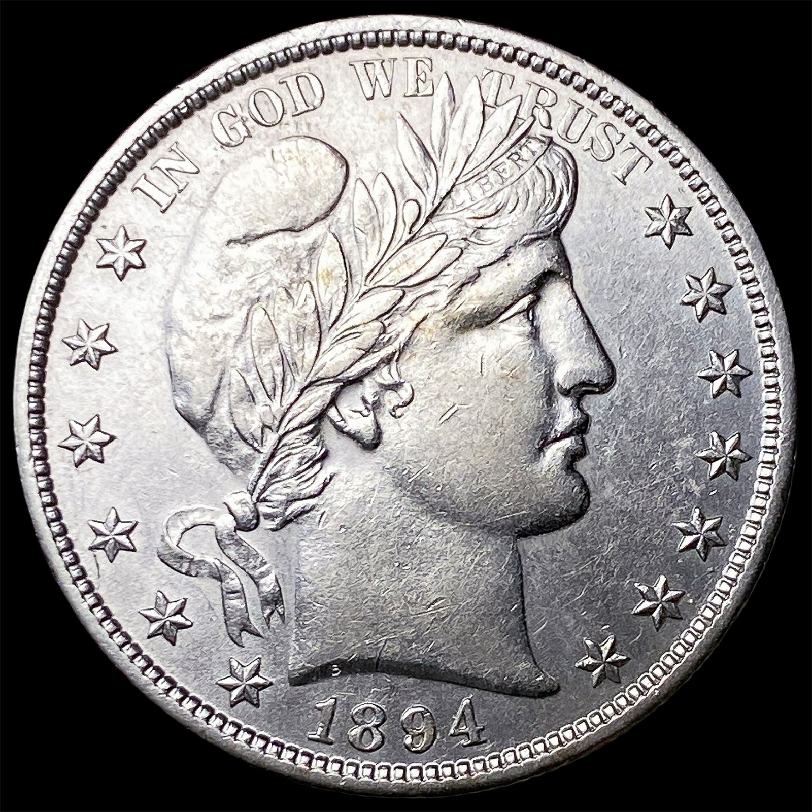 1894-S Silver Half Dollar (Barber) CHOICE BU: 1894-S Silver Half Dollar (Barber) CHOICE BU