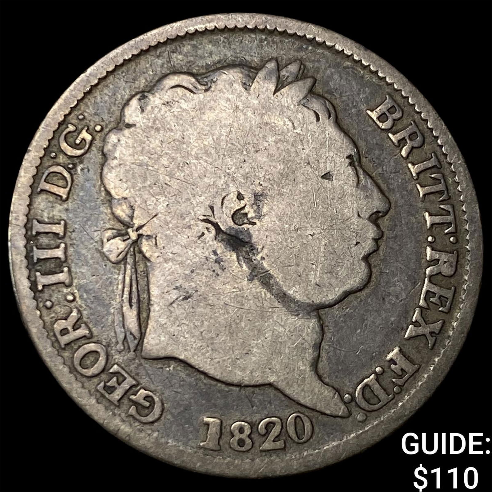 1820-G Great Britain Silver 1 Shilling ABOUT UNCIRCULATED: 1820-G Great Britain Silver 1 Shilling ABOUT UNCIRCULATED