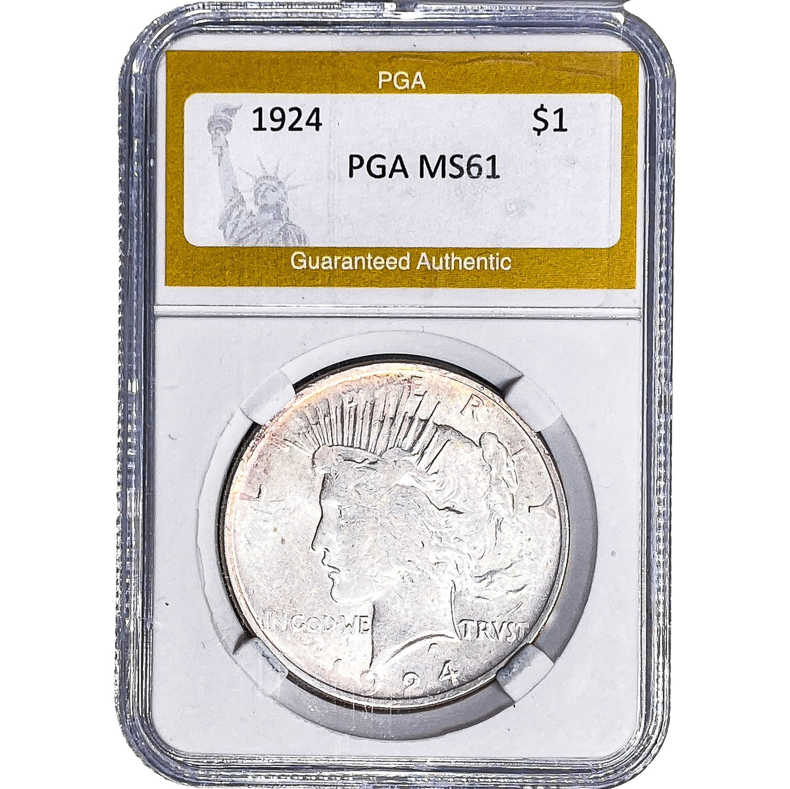 1924 Silver Peace Dollar PGA MS61: 1924 Silver Peace Dollar PGA MS61