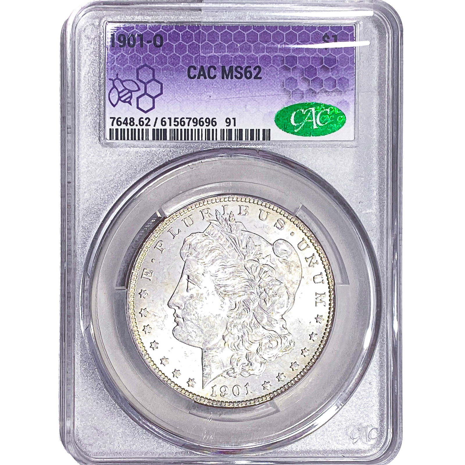 1901-O Morgan Silver Dollar CAC MS62: 1901-O Morgan Silver Dollar CAC MS62
