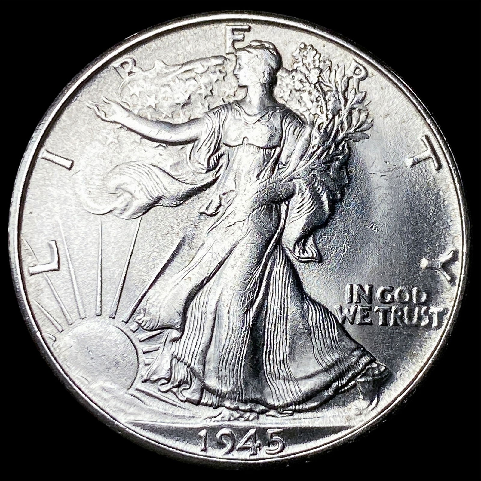 1945-S Silver Walking Liberty Half Dollar GEM BU: 1945-S Silver Walking Liberty Half Dollar GEM BU