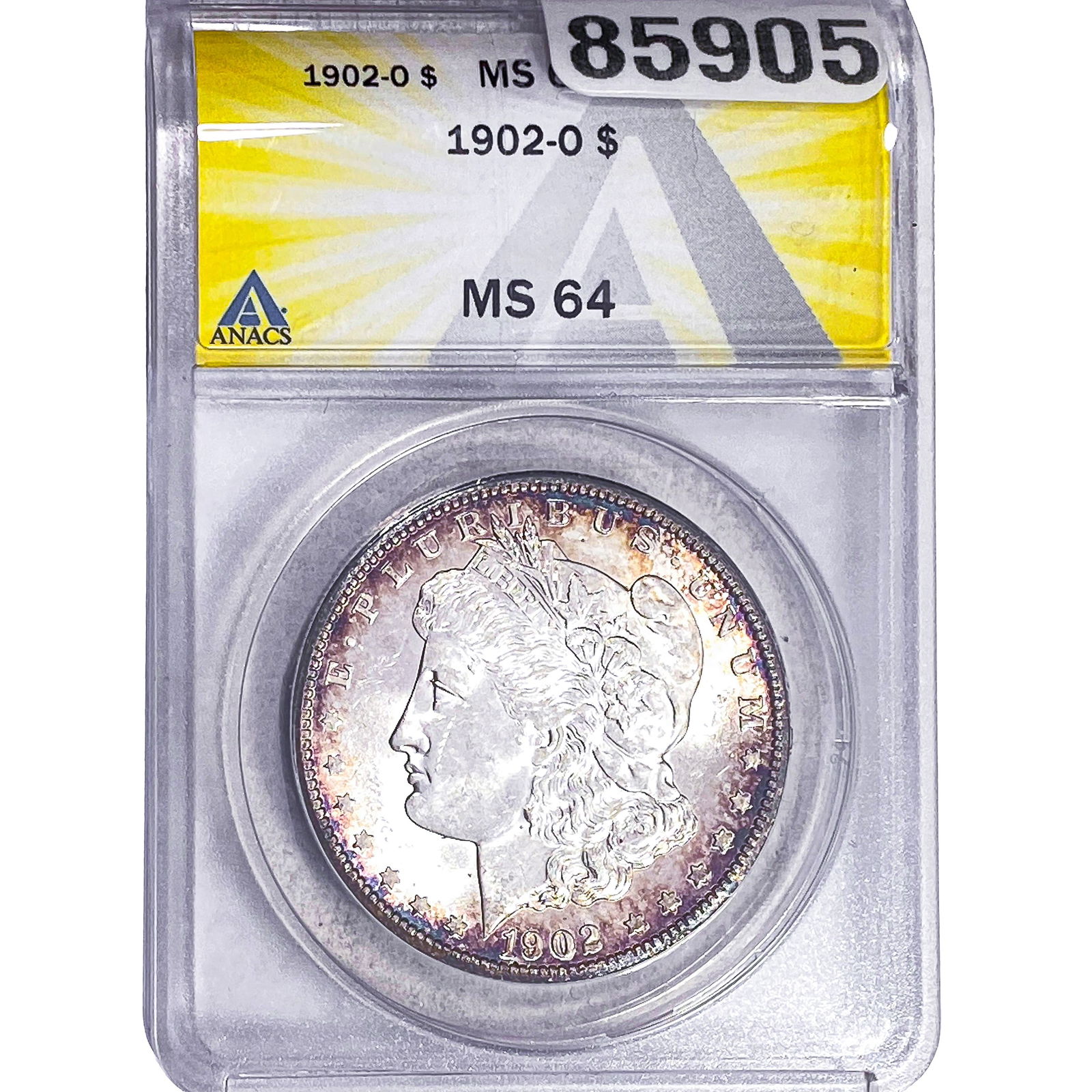 1902-O Morgan Silver Dollar ANACS MS64: 1902-O Morgan Silver Dollar ANACS MS64