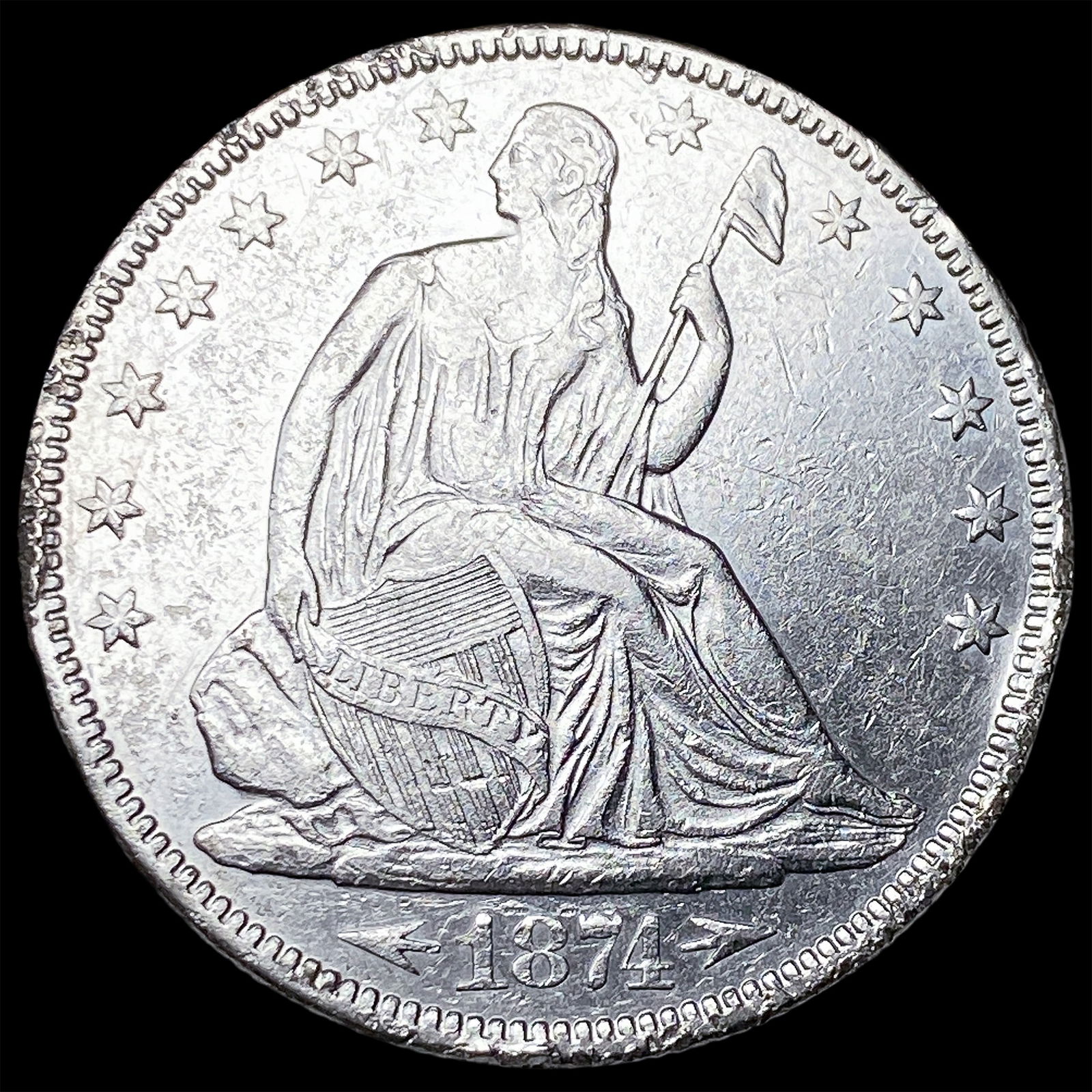 1874 Silver Half Dollar (Arrows) UNCIRCULATED: 1874 Silver Half Dollar (Arrows) UNCIRCULATED