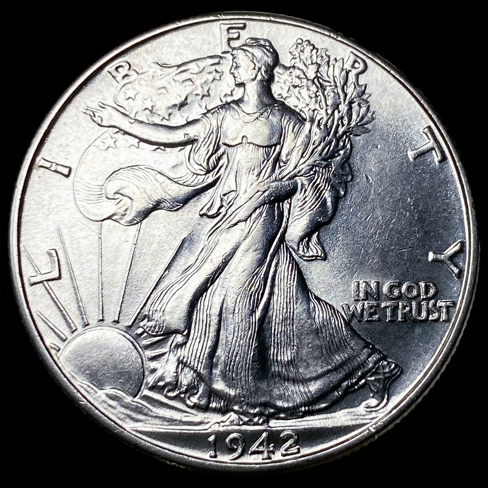 1942 Silver Walking Liberty Half Dollar GEM BU: 1942 Silver Walking Liberty Half Dollar GEM BU