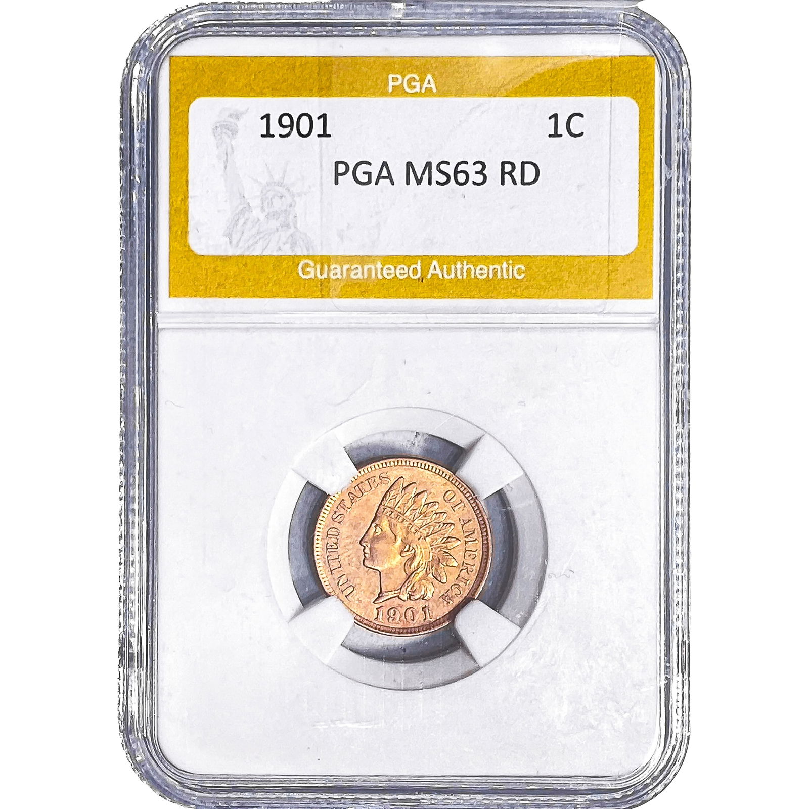 1901 Indian Head Cent PGA MS63 RD: 1901 Indian Head Cent PGA MS63 RD