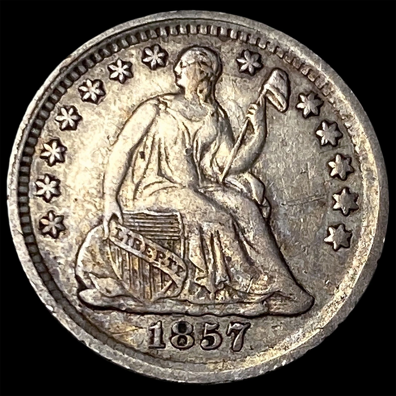 1857 Silver Half Dime LIGHTLY CIRCULATED: 1857 Silver Half Dime LIGHTLY CIRCULATED