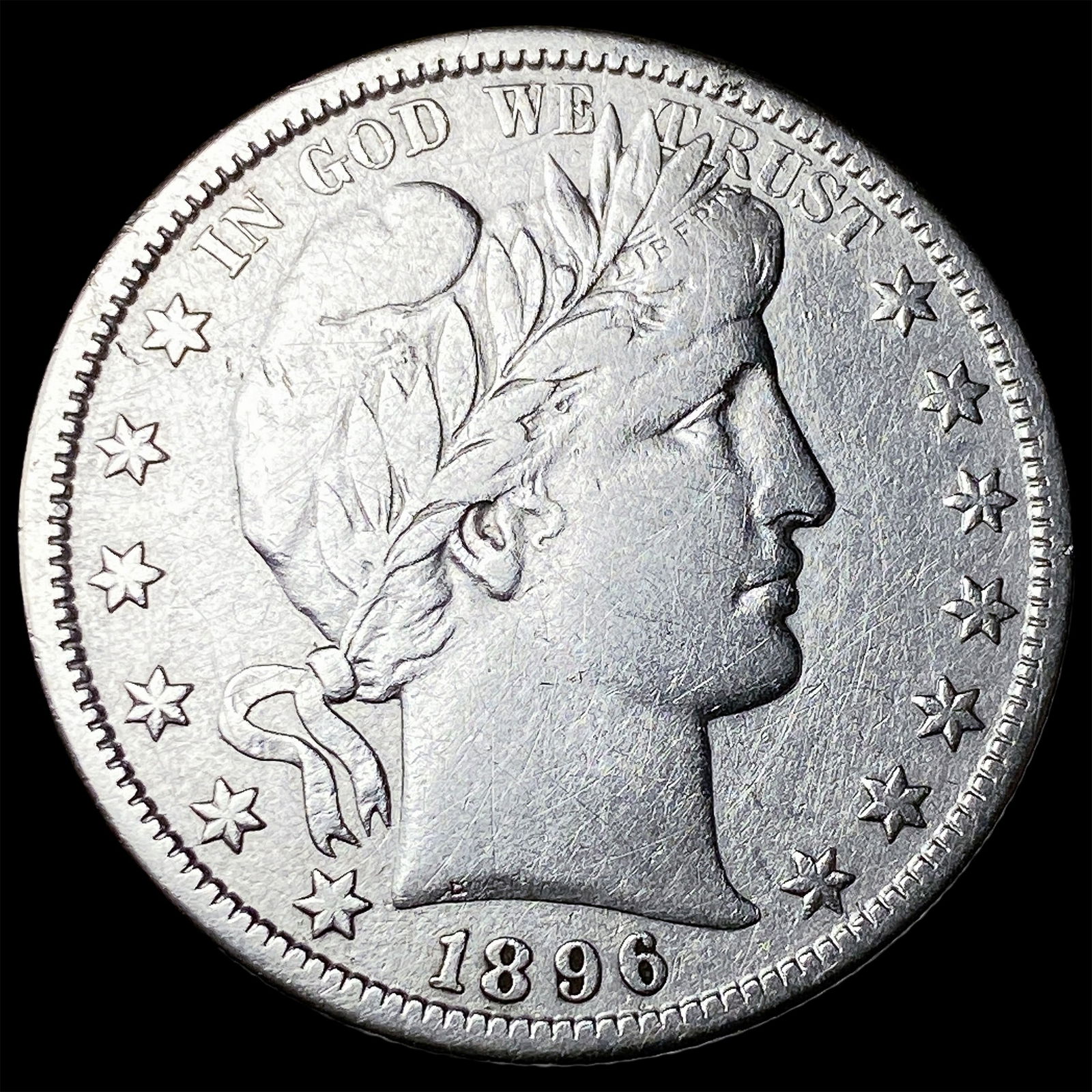 1896-S Silver Barber Half Dollar CLOSELY UNCIRCULATED: 1896-S Silver Barber Half Dollar CLOSELY UNCIRCULATED