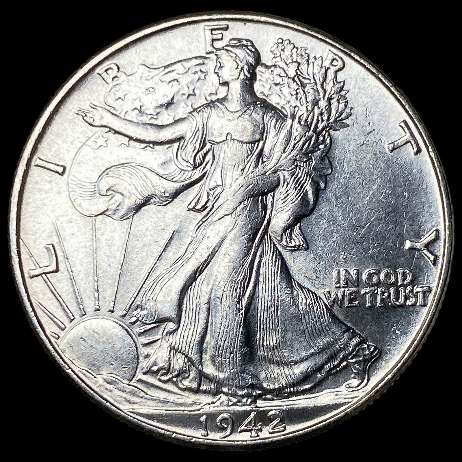 1942-S Silver Walking Liberty Half Dollar UNCIRCULATED (1 of 2)