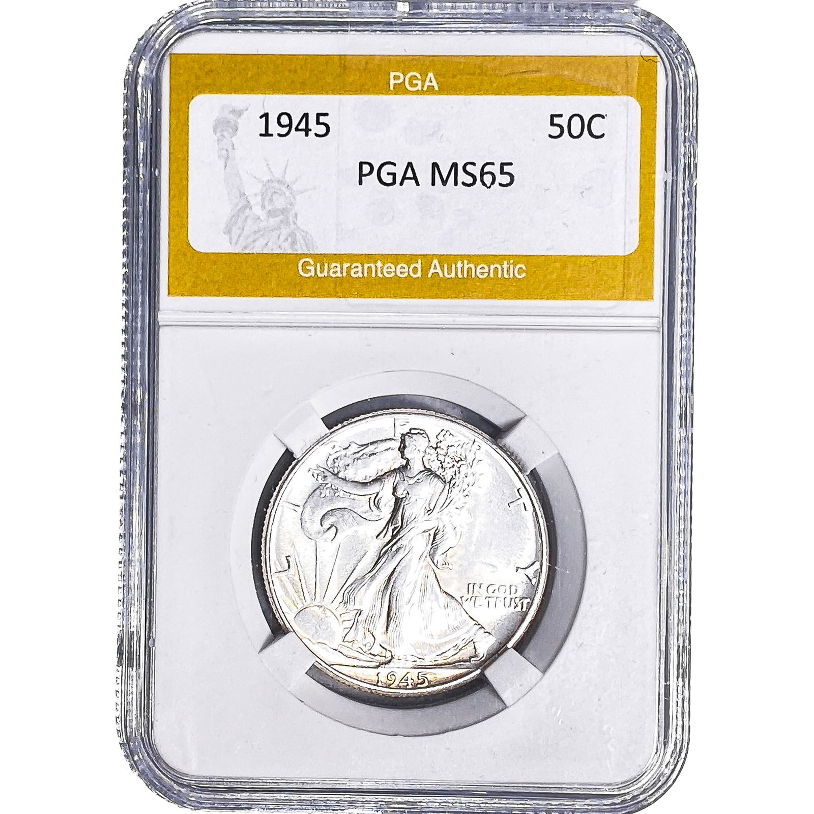 1945 Walking Liberty Half Dollar PGA MS65: 1945 Walking Liberty Half Dollar PGA MS65