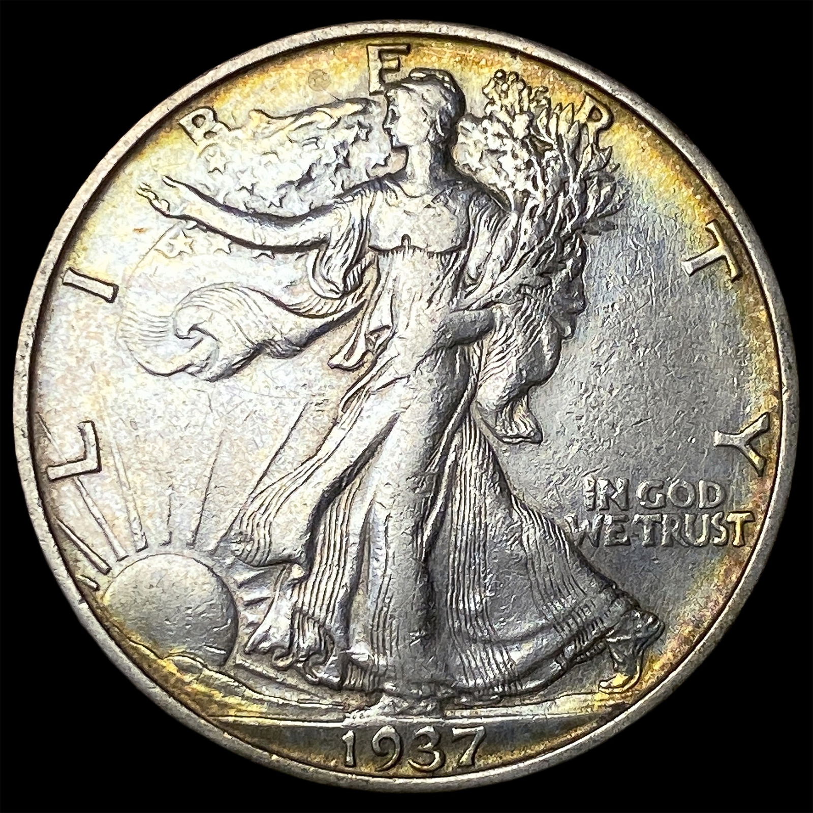 1937-S Silver Walking Liberty Half Dollar CLOSELY UNCIRCULATED: 1937-S Silver Walking Liberty Half Dollar CLOSELY UNCIRCULATED