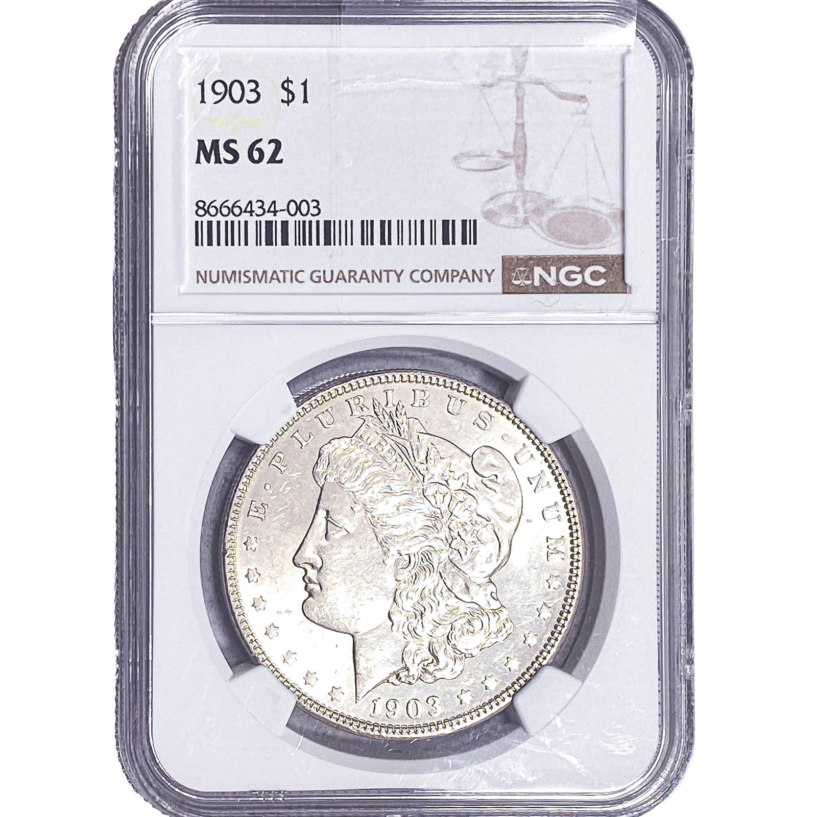 1903 Morgan Silver Dollar NGC MS62: 1903 Morgan Silver Dollar NGC MS62