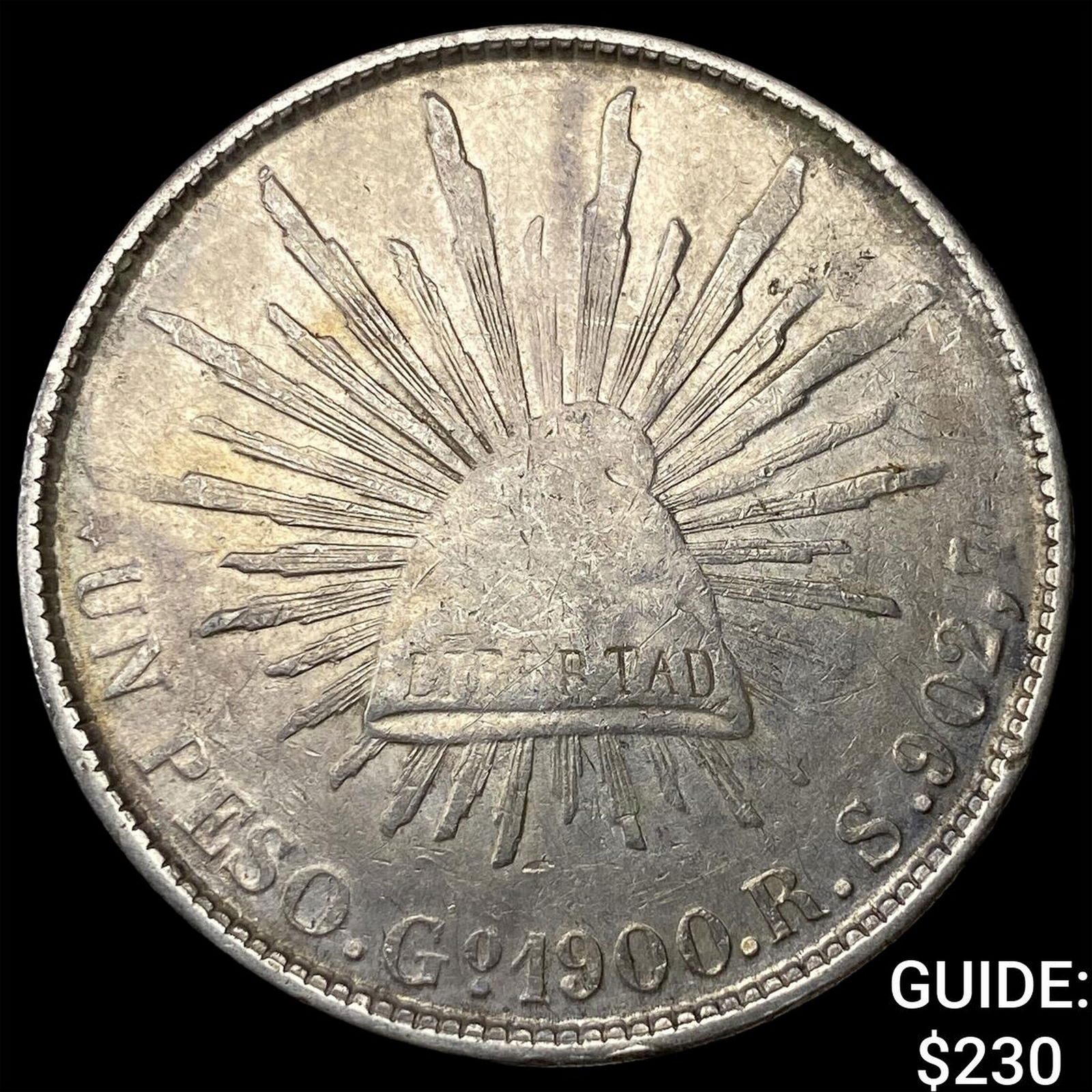 1900 Mexico Silver 1 Peso NEARLY UNCIRCULATED: 1900 Mexico Silver 1 Peso NEARLY UNCIRCULATED