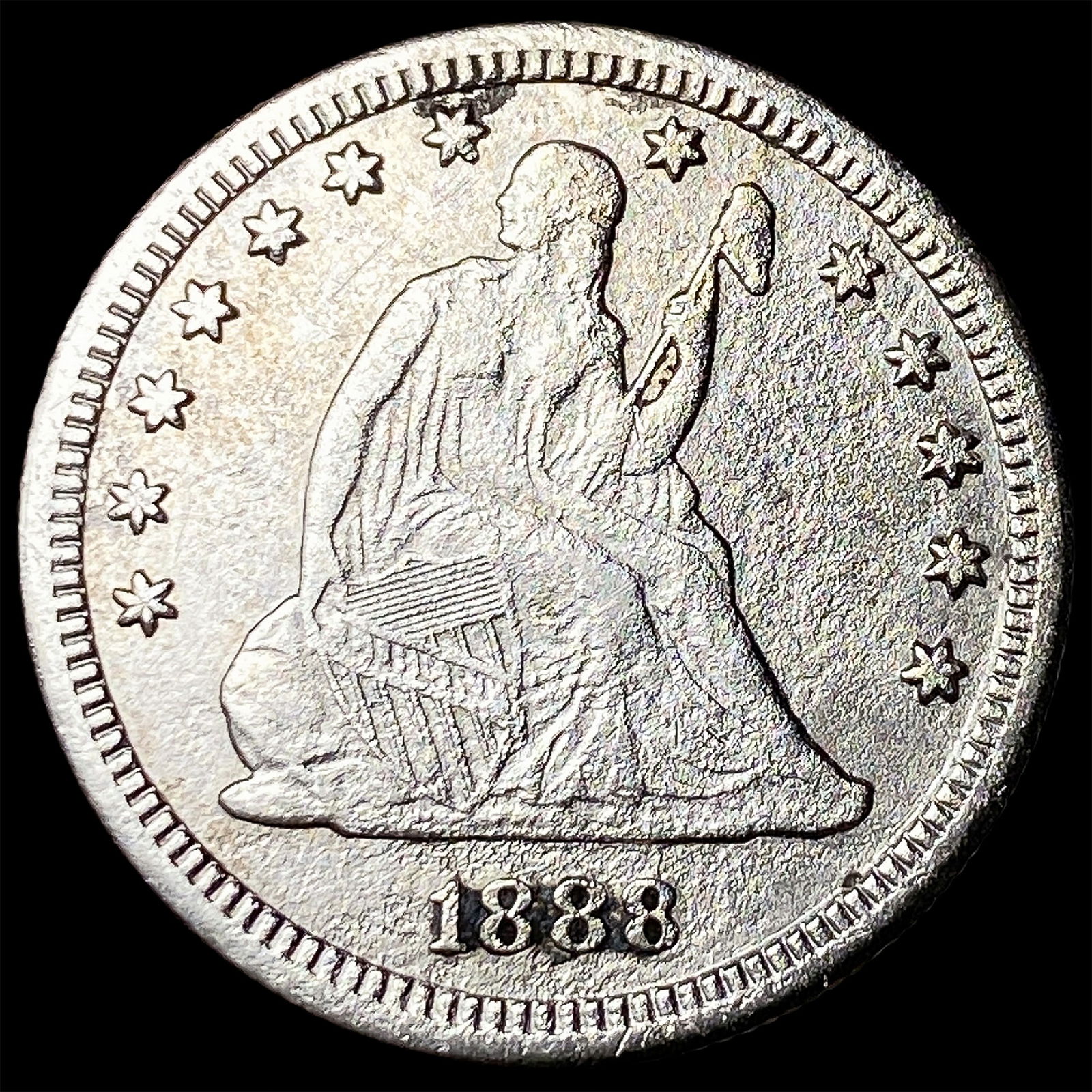 1888-S Silver Seated Liberty Quarter CLOSELY UNCIRCULATED: 1888-S Silver Seated Liberty Quarter CLOSELY UNCIRCULATED